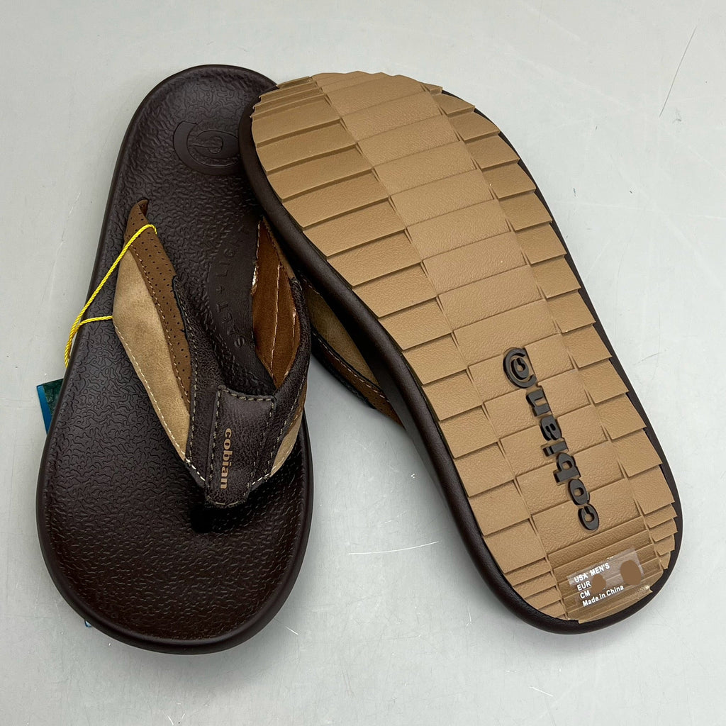 COBIAN Compass Synthetic Leather Strap Sandals Men's Sz 12, EU 45 Chocolate COM25-201-12