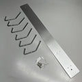 SAFCO Satin Metal Six-Peg Coat Hook Wall Mount Rack 6 Pegs 36" L  Silver 4162