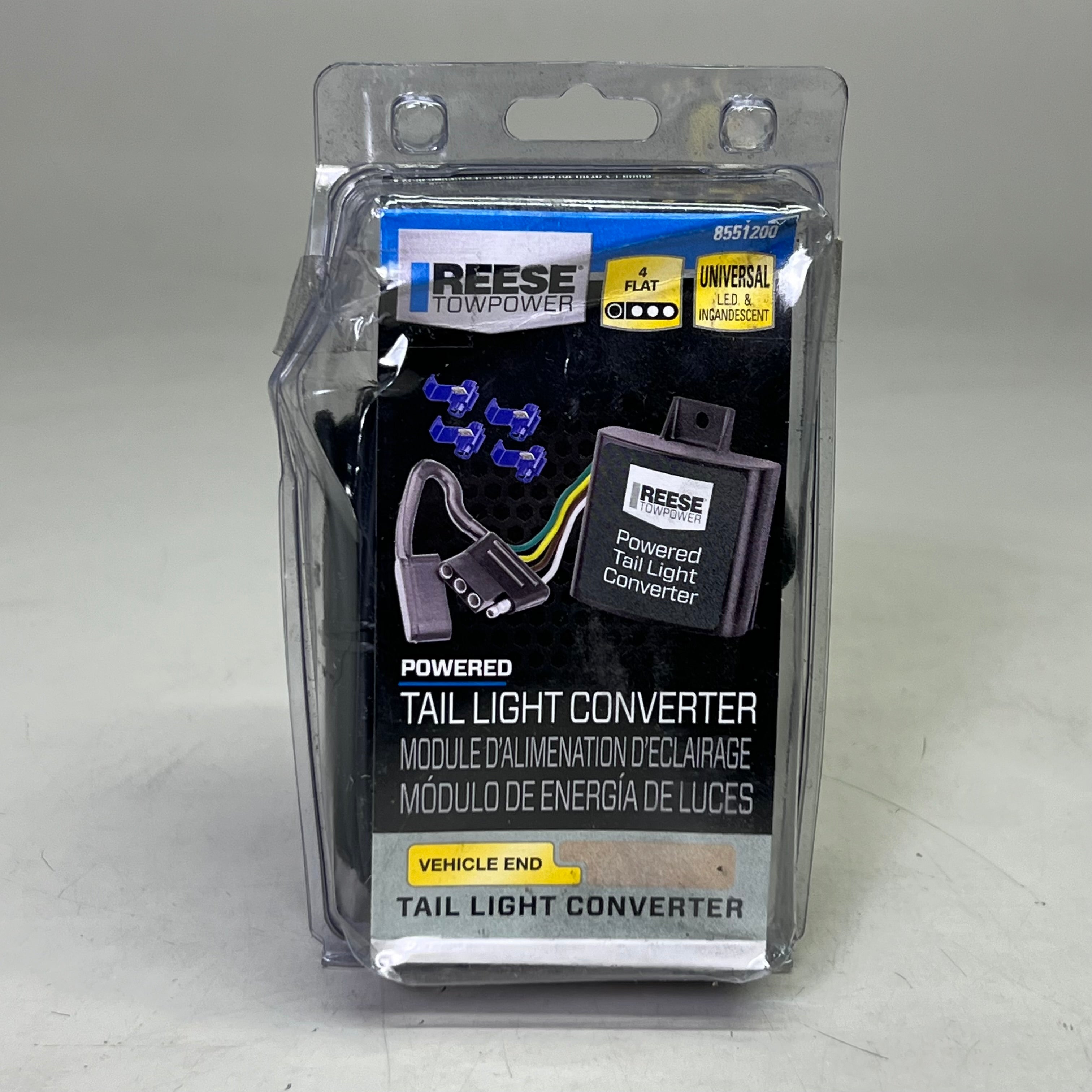REESE TOWPOWER Powered Tail Light Converter Kit Sz 7" H x 3.5" W 4 Flat 8551200