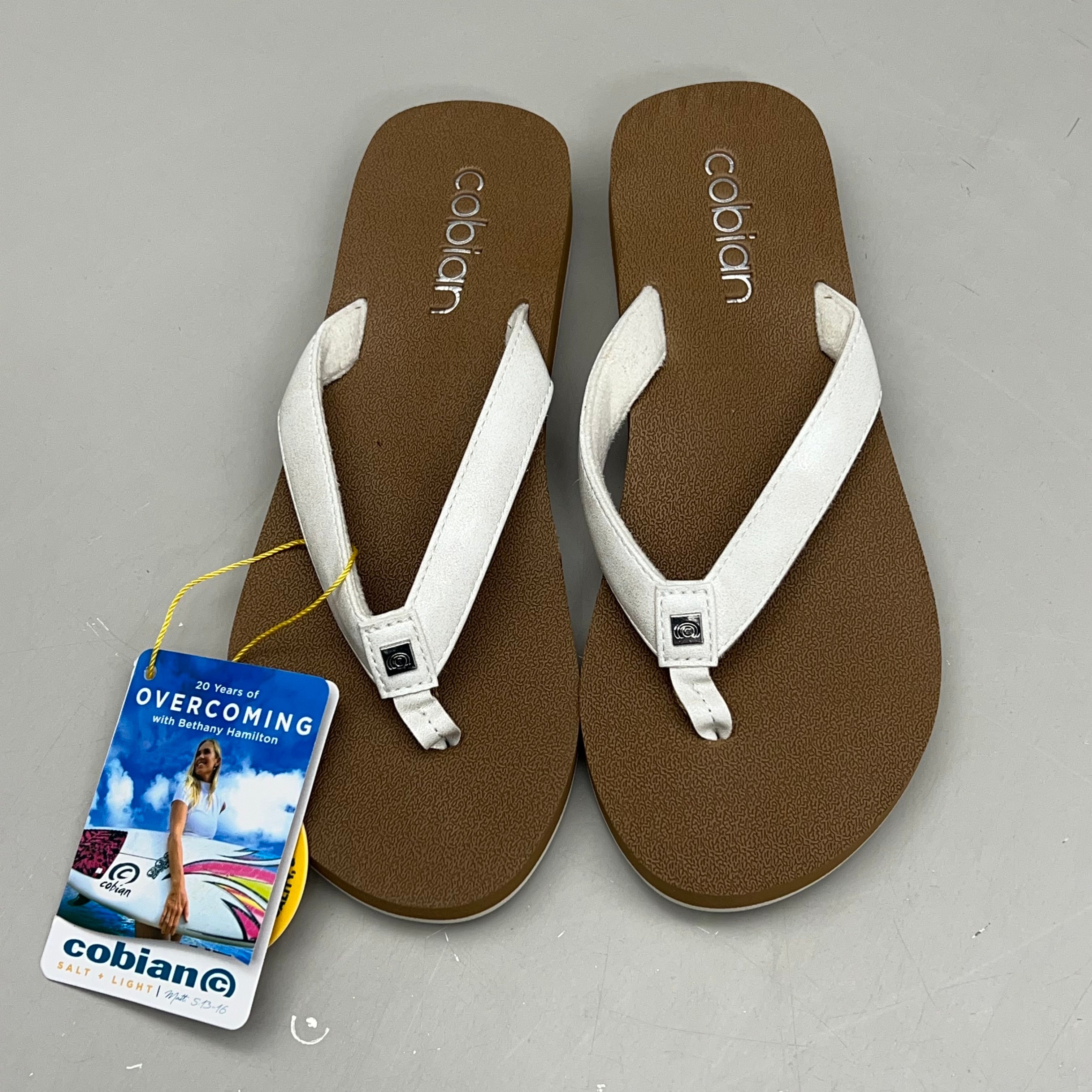 COBIAN Skinny Bounce Comfortable Synthetic Strap Women's Sz 7 White SKI25-110-07