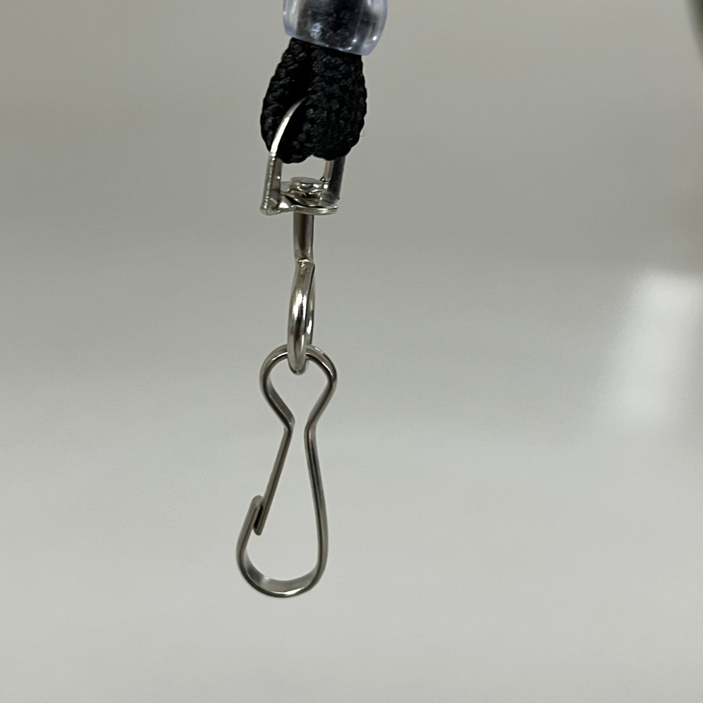 ZA@ UNBRANDED (100 PACK) Flat Lanyard w/ Swivel Hook 3/8" Black BL-34S-BLK