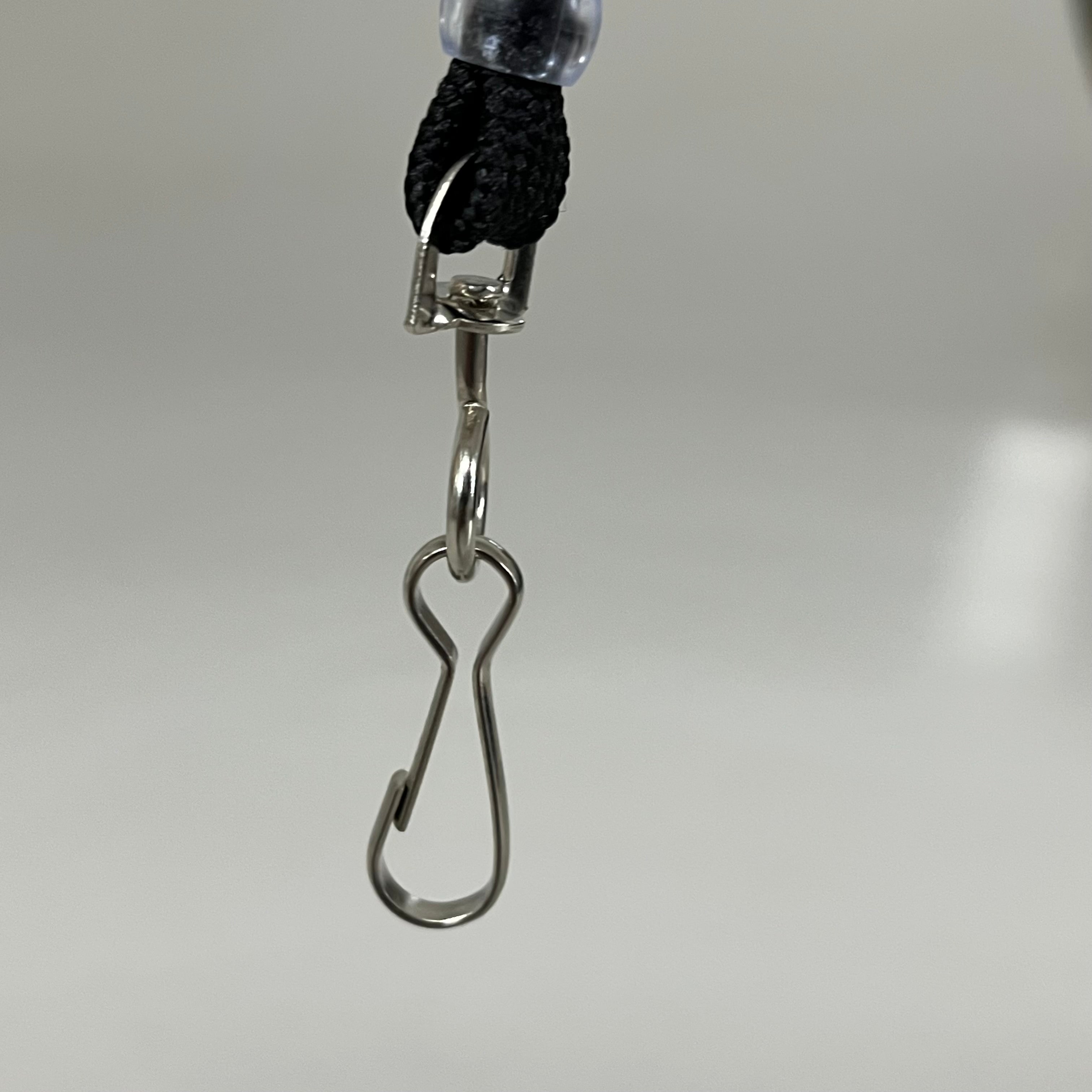 ZA@ UNBRANDED (100 PACK) Flat Lanyard w/ Swivel Hook 3/8" Black BL-34S-BLK