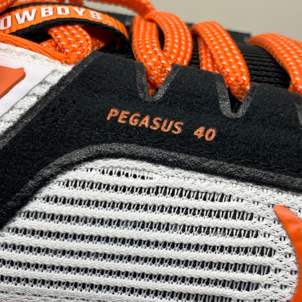 NIKE Zoom Pegasus 40 OK STATE White Shoes, Brilliant Orange & Black 11 W 9.5 M DZ5973-100