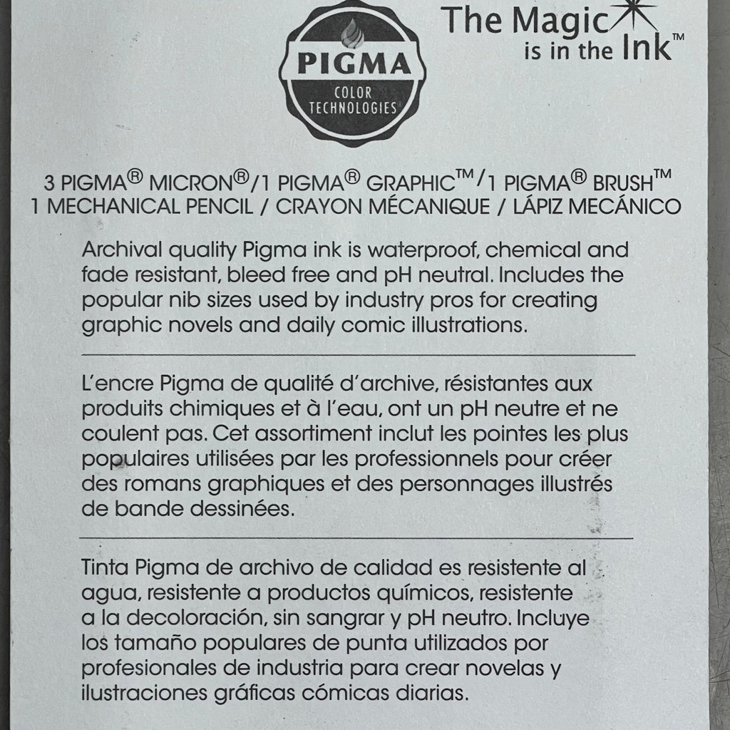 SAKURA (2-PACK) Pigma Micron Manga-Comic Pro Pens .20mm, .35mm, .5mm, 1mm Black 50201