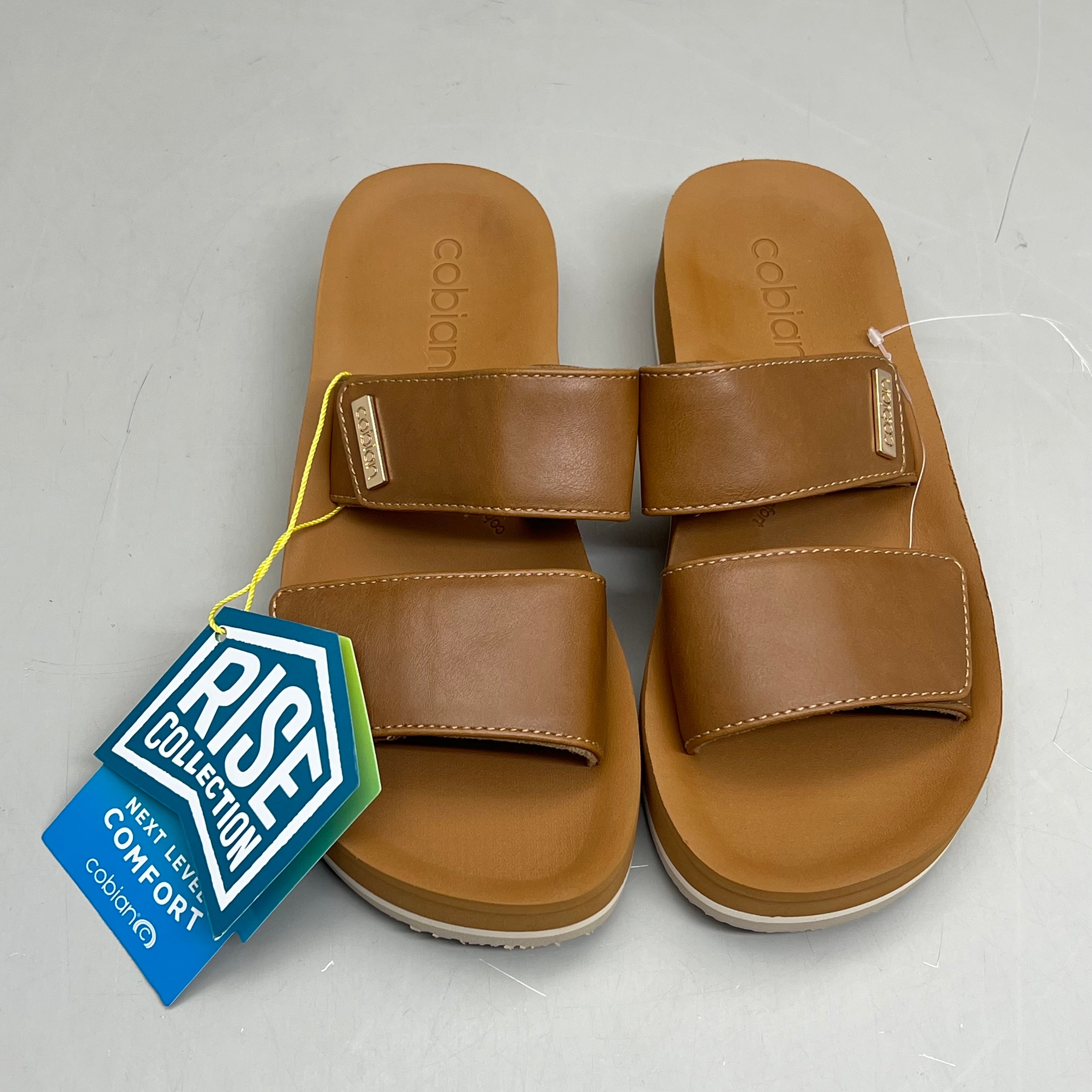 COBIAN Dana Rise Elevated Flatform Style Slide Women's Sz 6 Tan DNA24-230-06