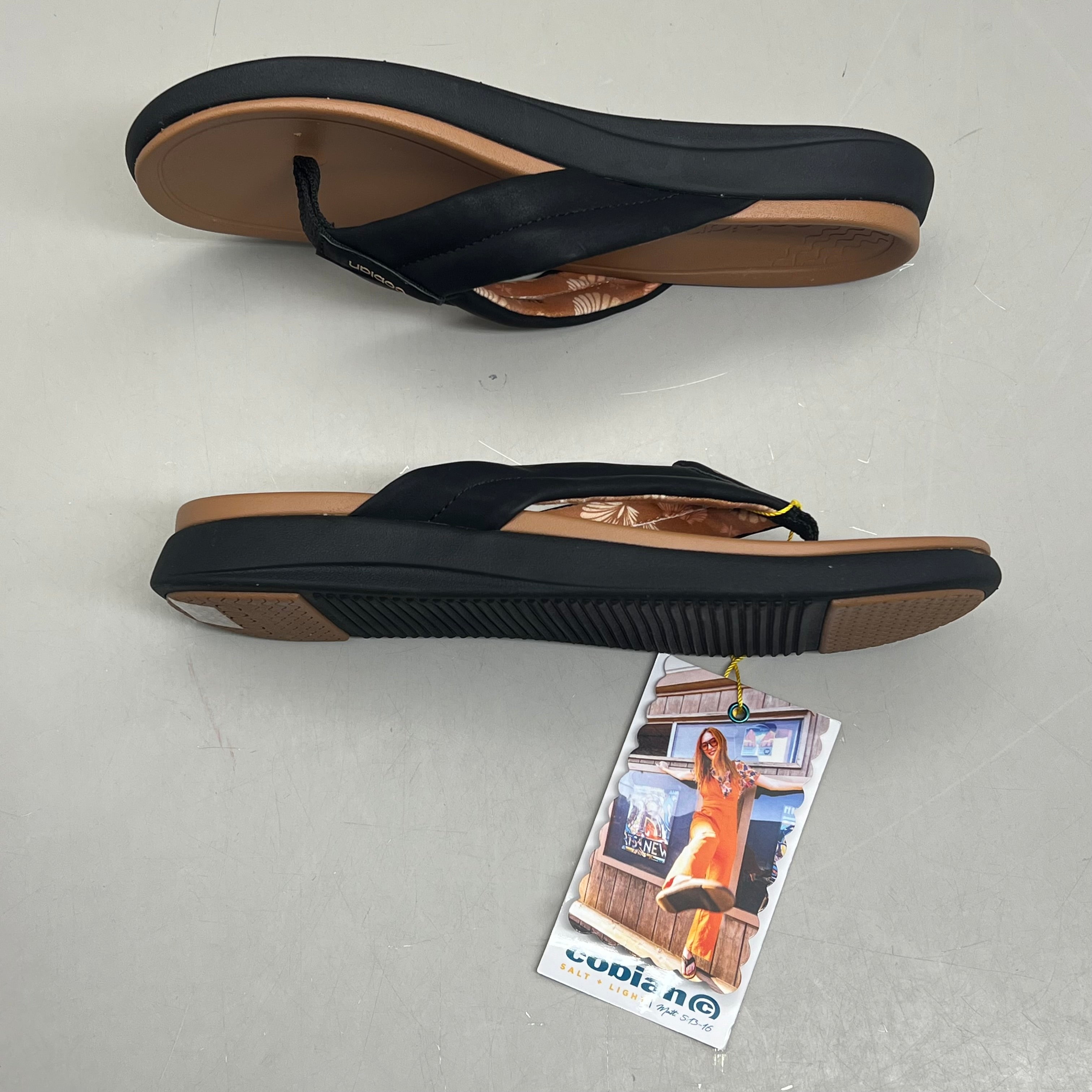 COBIAN Darby Synthetic Suede Strap Sandals  Women's SZ 8, EU 38.5 Black DAR24-001-8