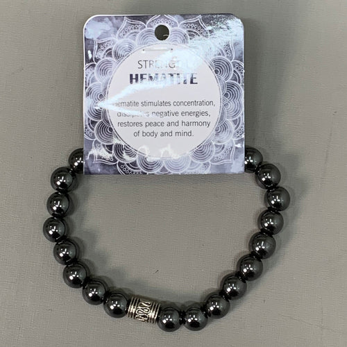 BEST WHOLESALE (12 PACK) Beaded Hematite Crystal Bracelets 3" Silver Head New