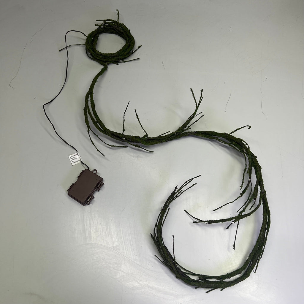 RAZ IMPORTS Lighted Mossy Garland Decoration W/ 48 White Lights 6' G4400906