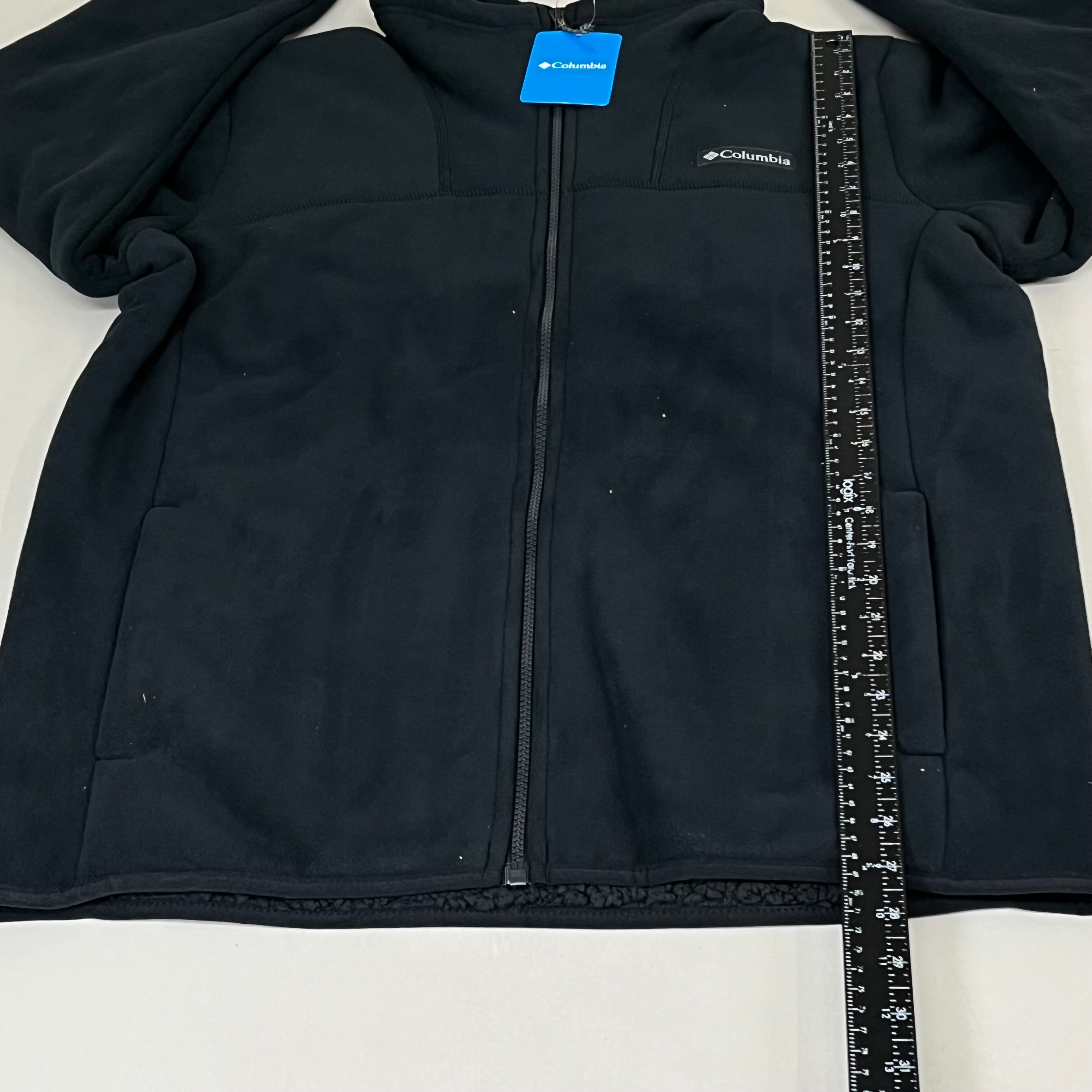 COLUMBIA WinterPass Full Zip Fleece Hip Length Jacket Mens Sz M Black 1909121011
