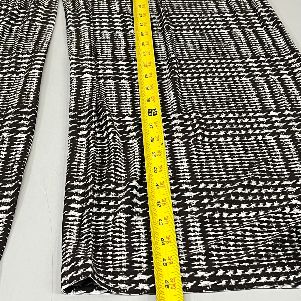 NORMA KAMALI High Waist Pleat Pant Women's Sz XL/38 Chocolate Glenn Plaid Tweed