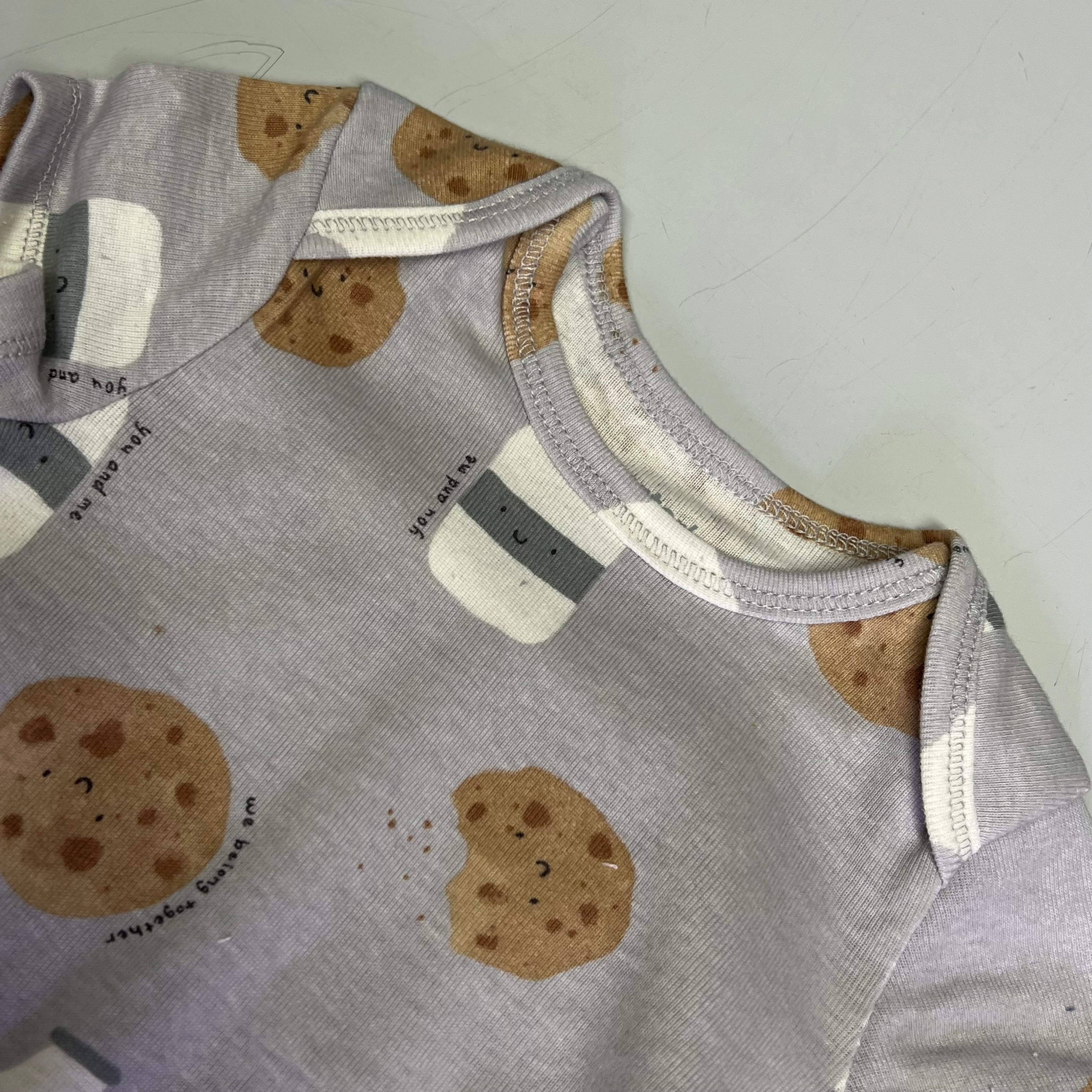 CARTERS (5 PIECE SET) Milk & Cookie - Animal Bodysuit Baby Boys Sz 6M Blue/White