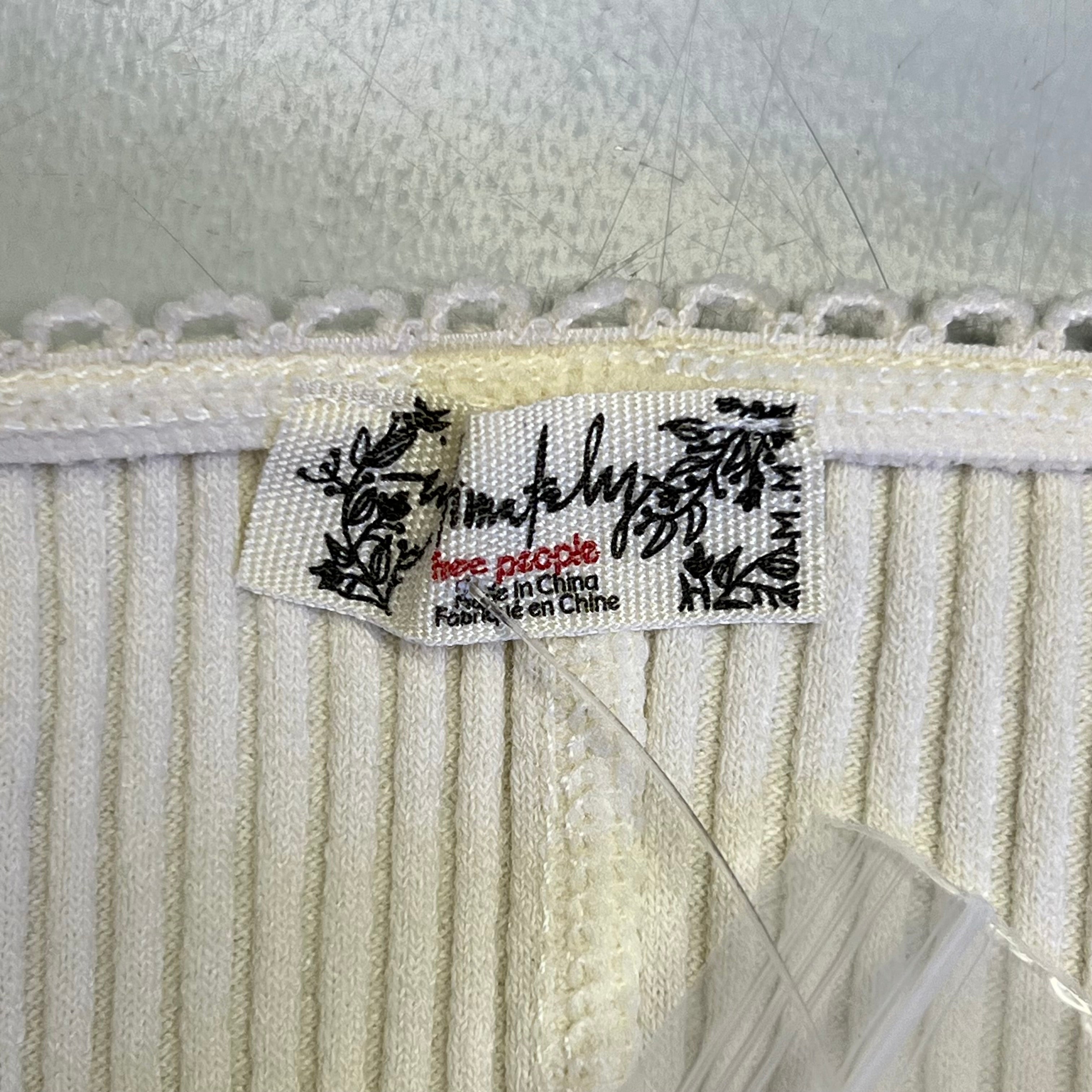 FREE PEOPLE Ribbed Cap Sleeve Most Wanted Cardi Women's Sz M Ivory 92736032