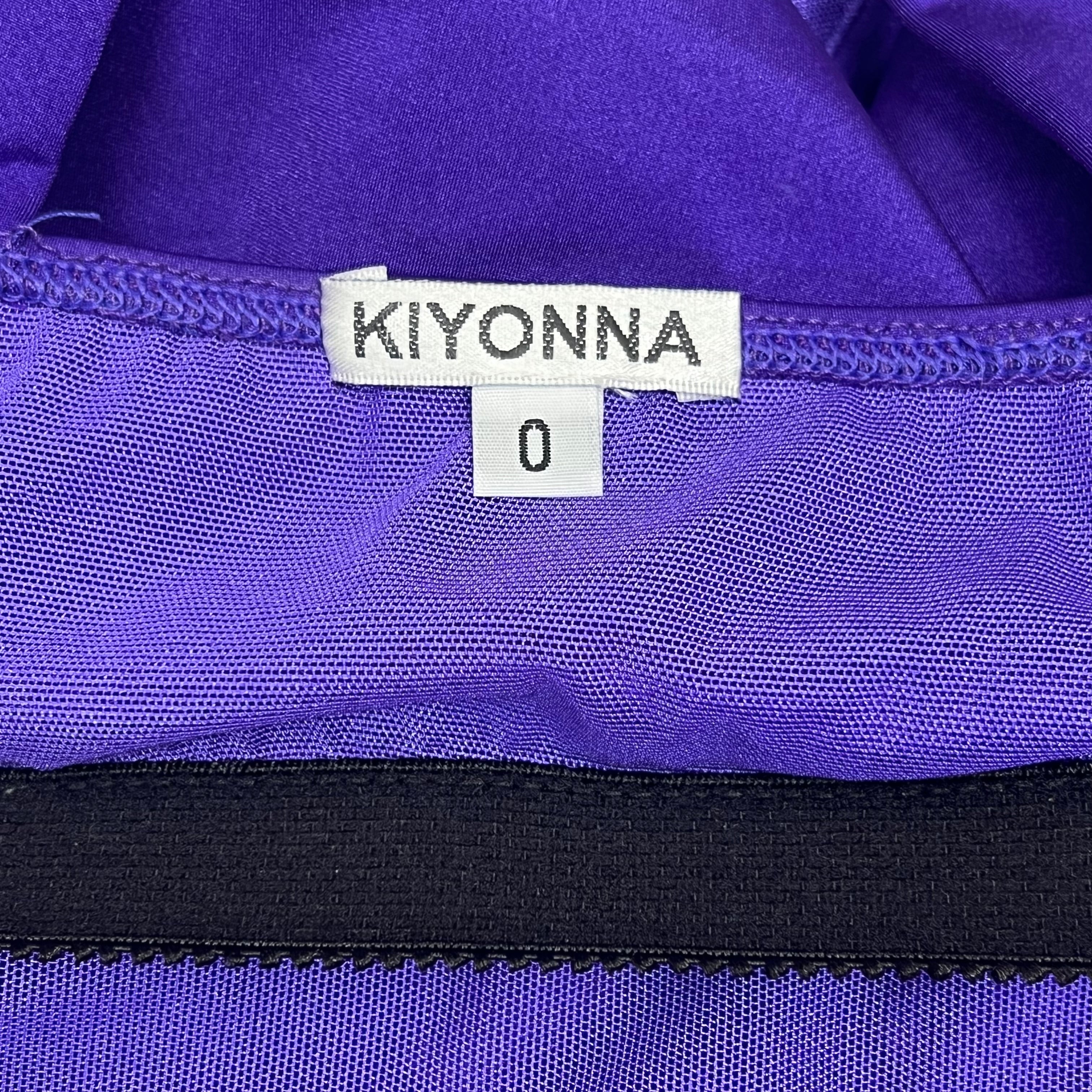 KIYONA Crossover Strap Ruched Built In Bra 1 Piece Swimsuit Women's Sz 0 Purple