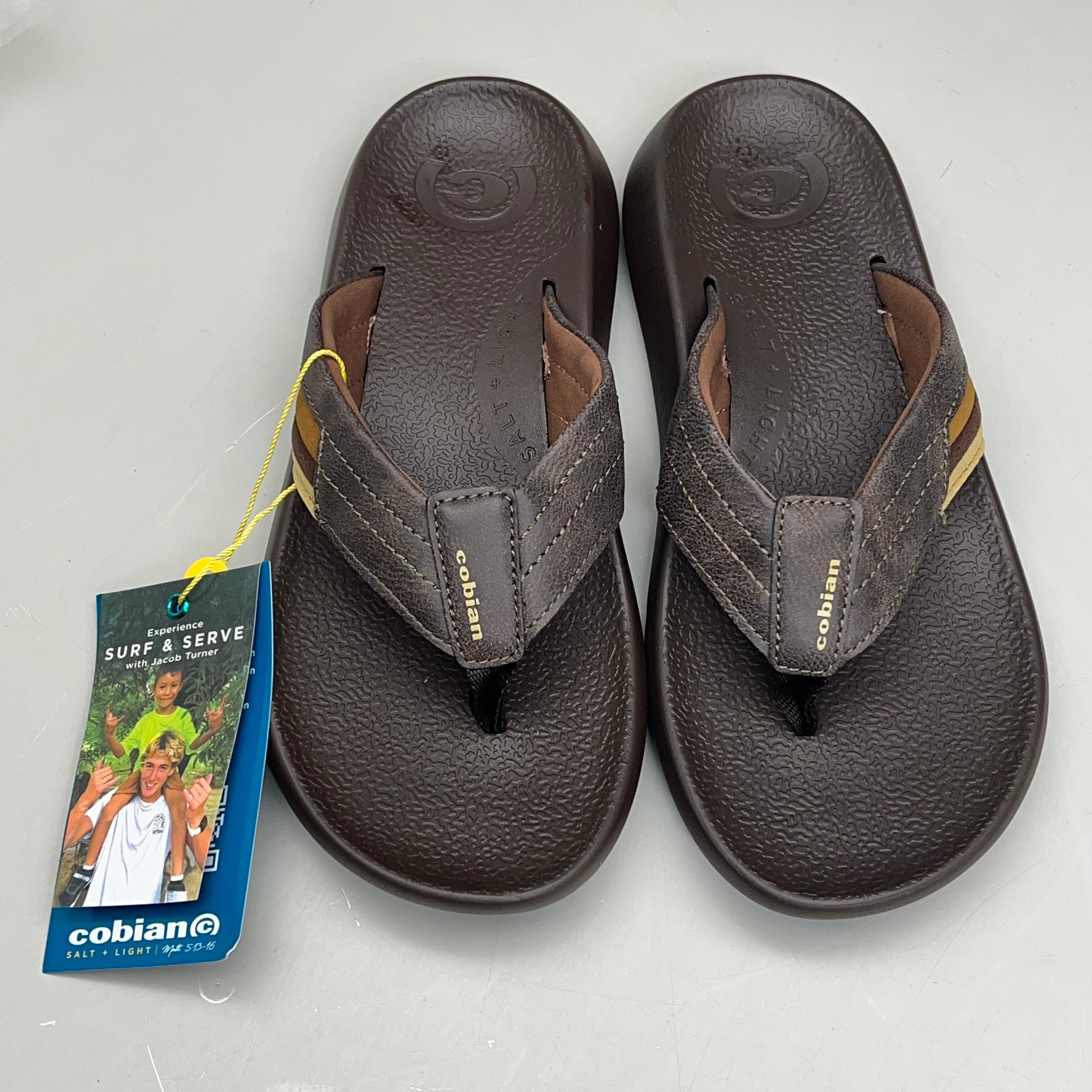 COBIAN Kandui Synthetic Leather Strap Men's Sz 9, EU 41.5 Chocolate KAN25-2011-9