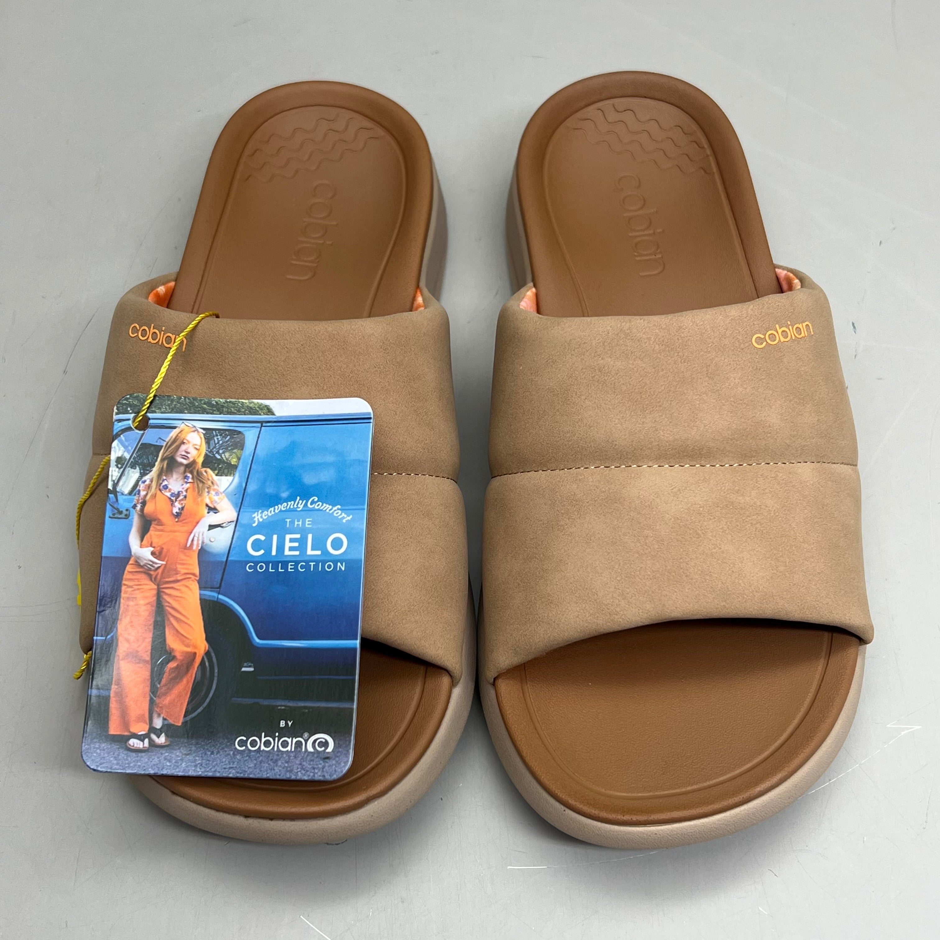 COBIAN Tolula Slide Enhanced Cushion Suede Strap Women's Sz 9 Tan TOL24-230-09