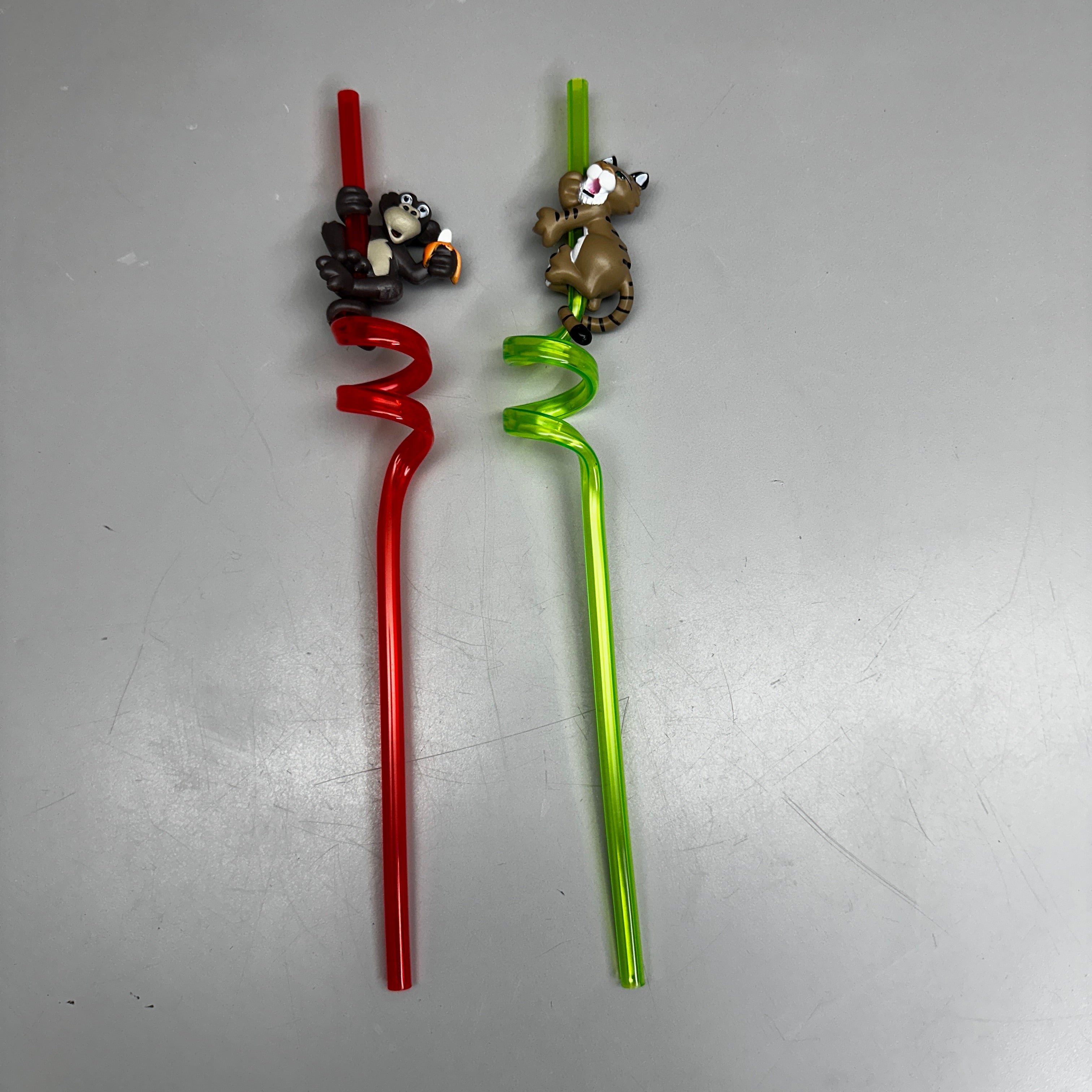WHIRLEY-DRINKWORKS Box of Assorted Zoo Animal Zany Straws BPA Free Multi-color