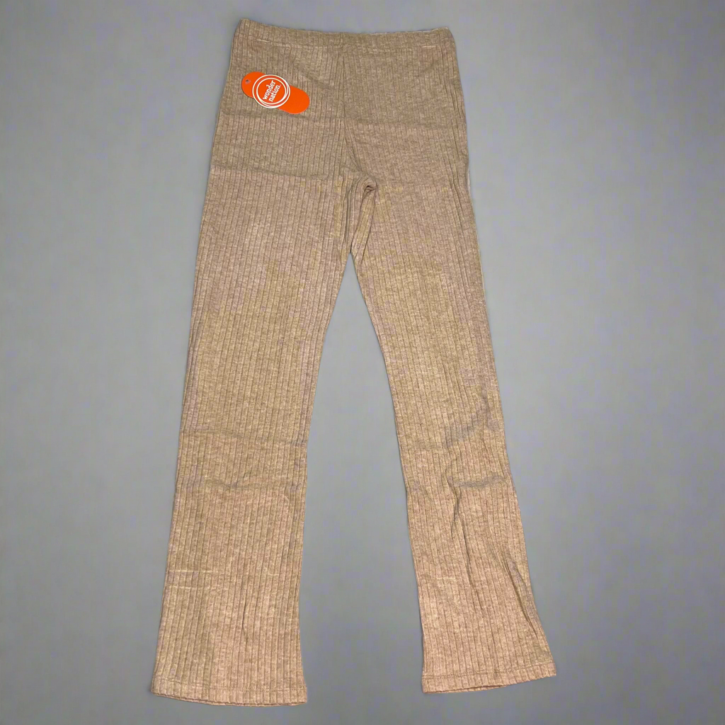 ZA@ WONDER NATION Twin Rib Bottoms Girl Sz L (10-12) Dark Latte Heather