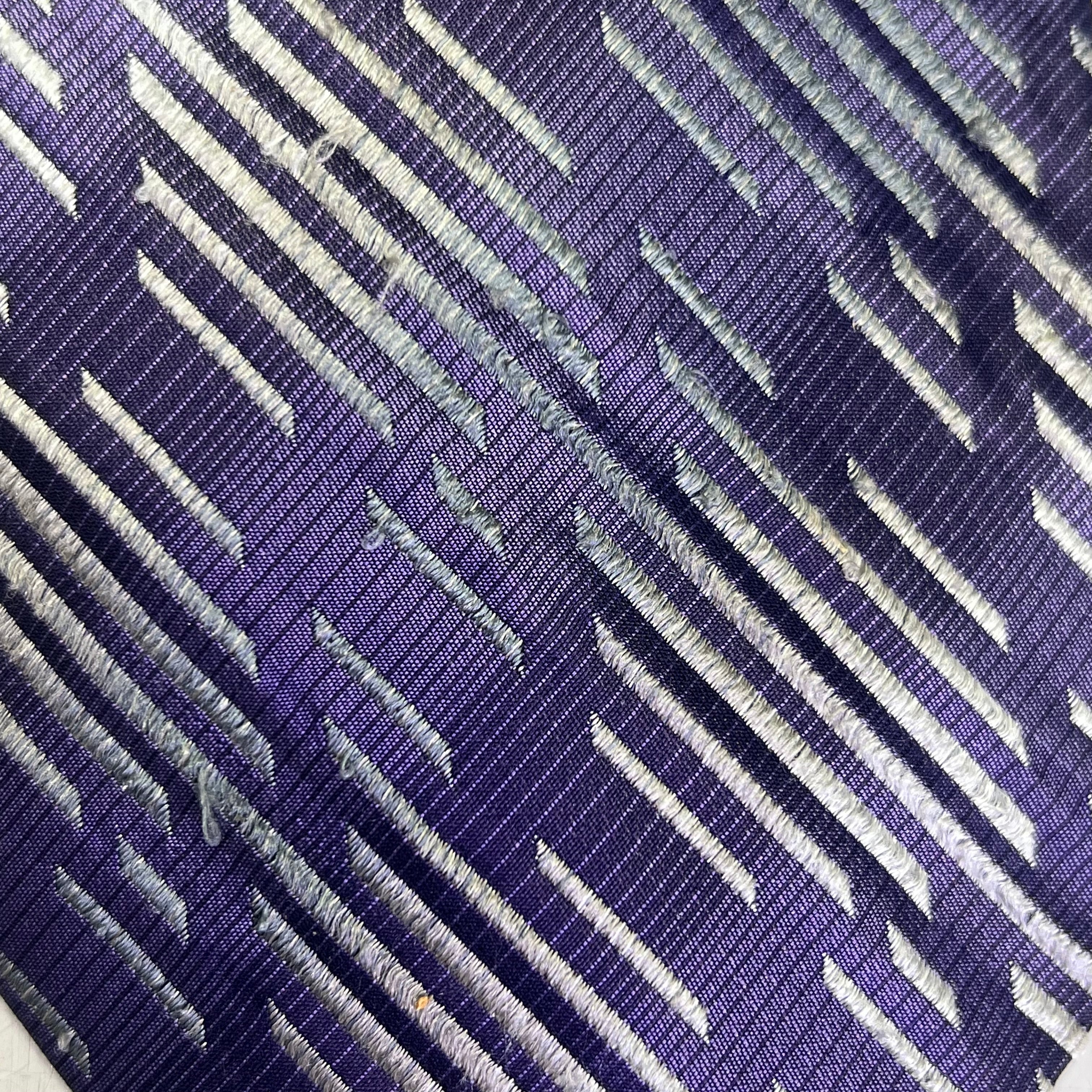 EMILIO PONTI 100% Silk Patterned Suit Tie 60" Purple/Grey (Pre-Owned)