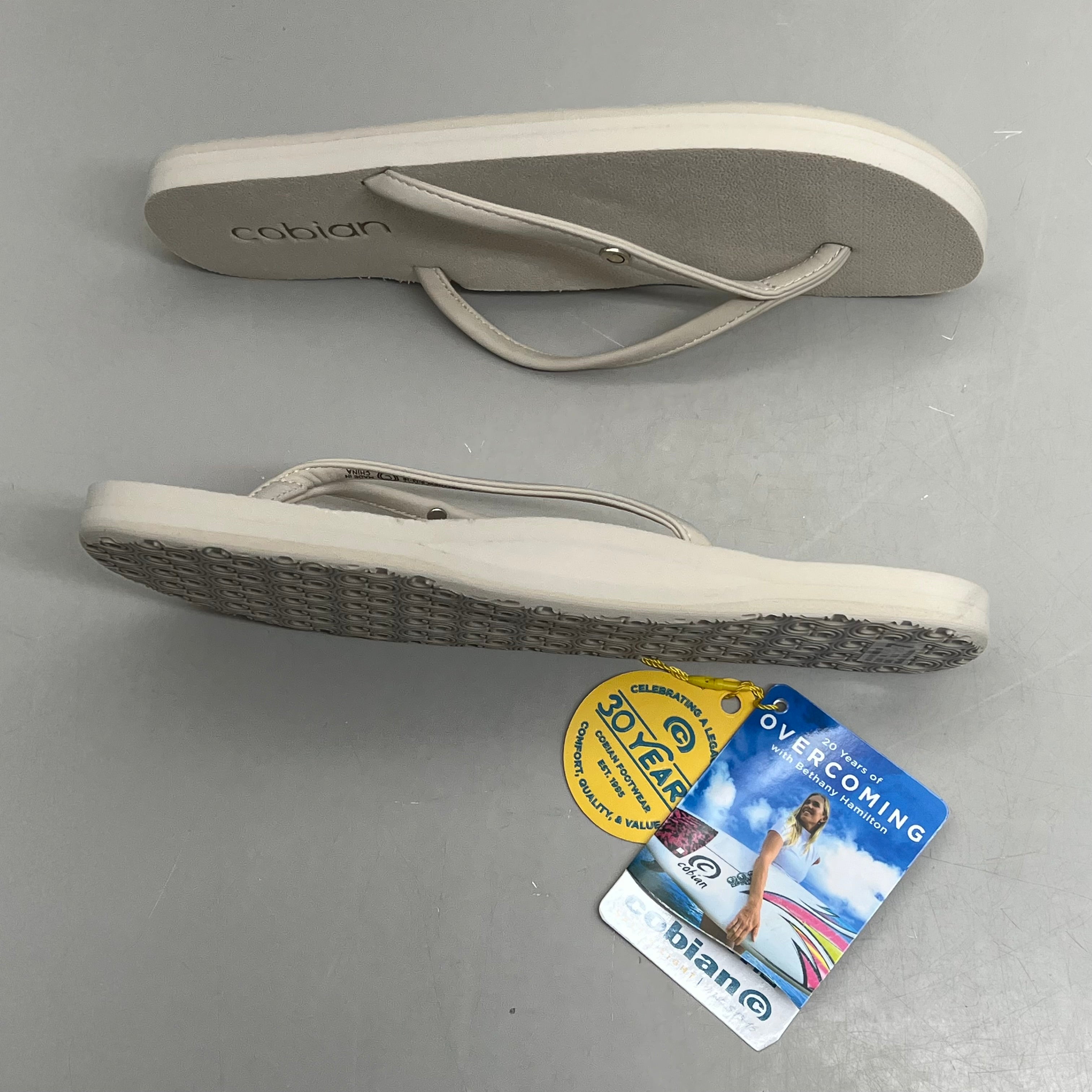 COBIAN Nia's Bounce Synthetic Leather Sandals Women's Sz 8, EU 38.5 Cream NIA25-110-8