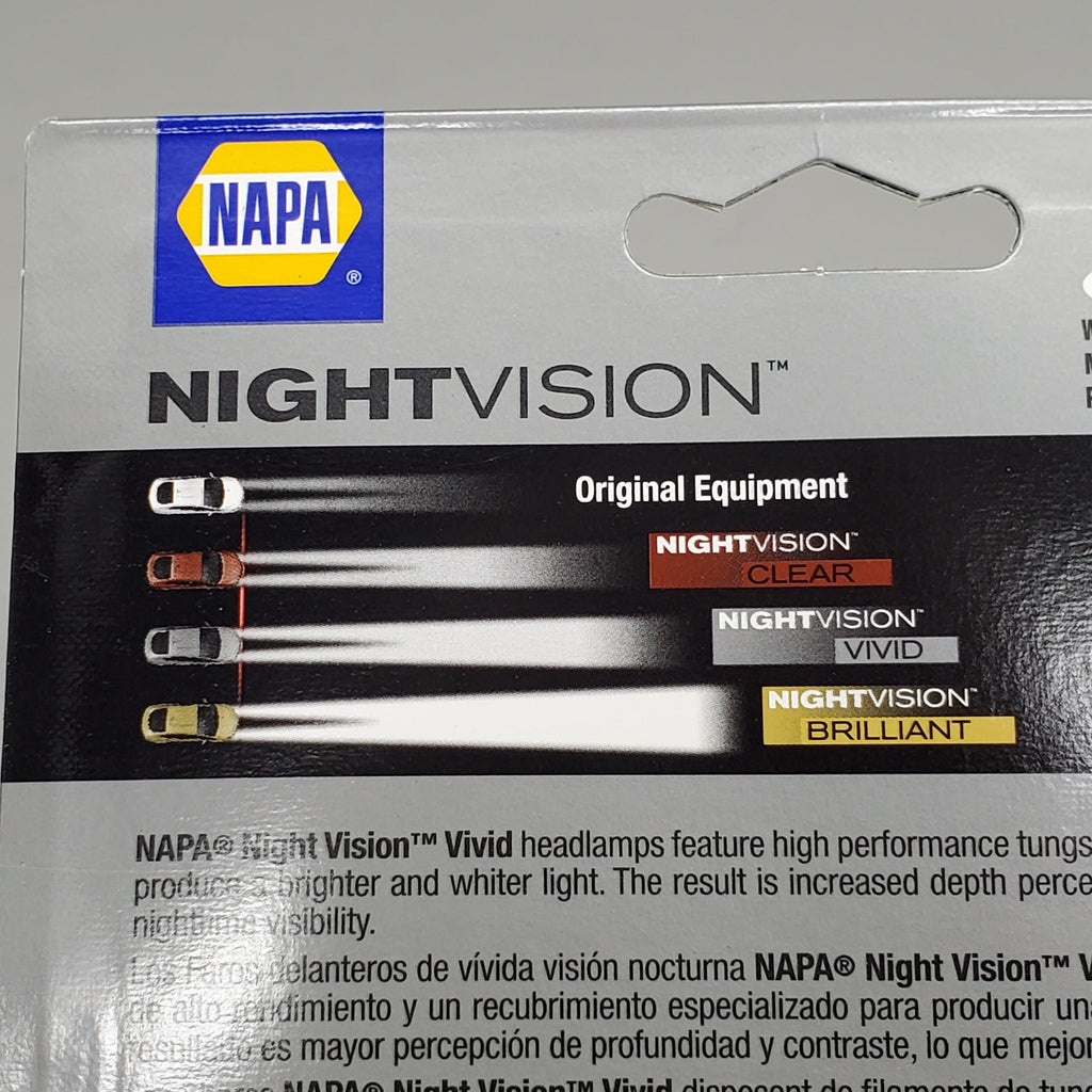 NAPA (2 Pack) NightVision Vivid Halogen Headlamps H11 Low Beam Whiter/Brighter BPH11NVV2-N 12V 55W