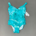 JANTZEN Womens Bathing Suit Patterned One Piece Sz-22W Ideal Teal JZ22706M
