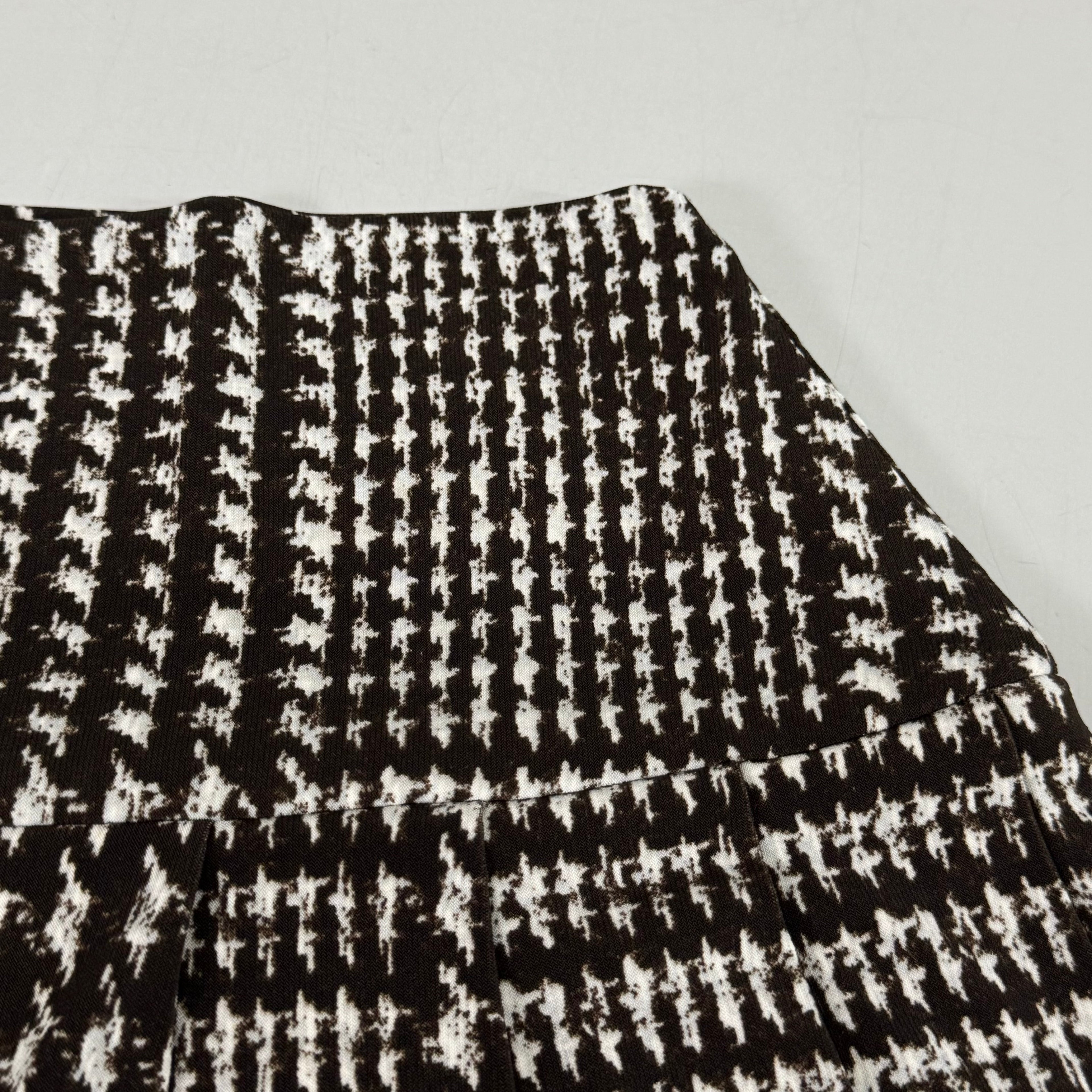 NORMA KAMALI Silky Jersey Pleated Micro Skirt Unlined Women's Sz S/32 Chocolate