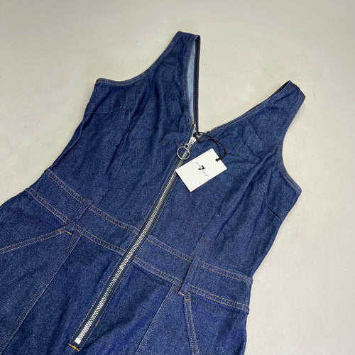 7 FOR ALL MANKIND Soft Denim Zip Up Jumper Womens Sz M Dark Blue AU7190865A WLSR