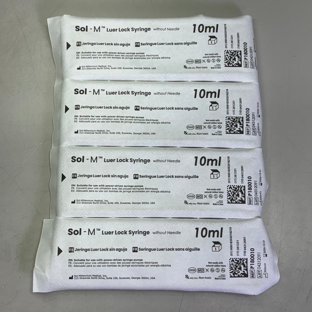 SOL-M (100 Pcs) Syringe 10ml, Clear P180010
