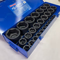 WESTWARD Impact Socket Set 1" Drive, 27 Piece (7/8 to 3-1/2") Black 21WM43
