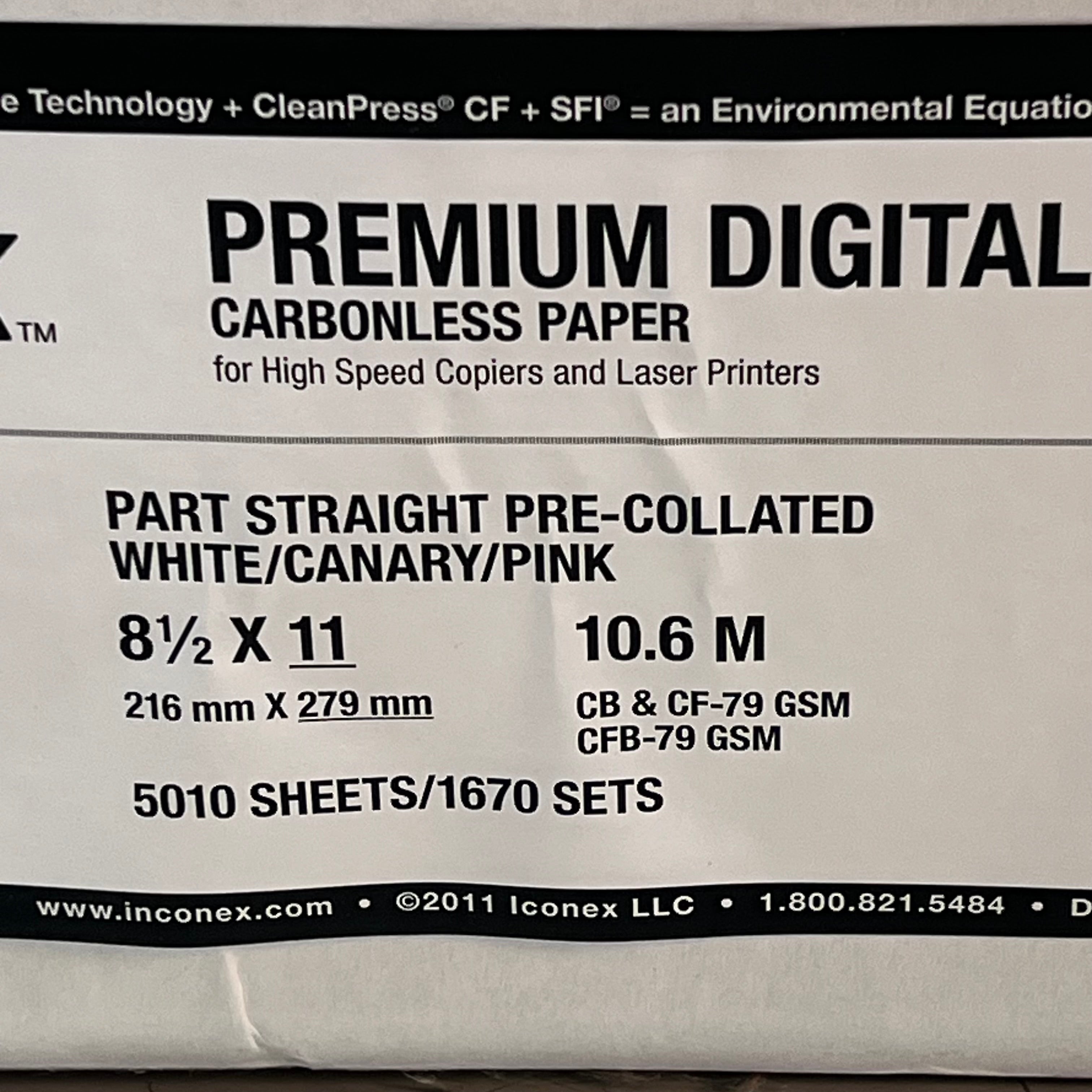 ICONEX (5010 SHEETS) Premium Digital Carbonless White/Pink/Canary 9077-1004
