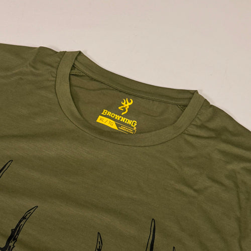 BROWNING Whitetail Camp Short Sleeve Shirt Men's SZ XL Forest Green 3014786404