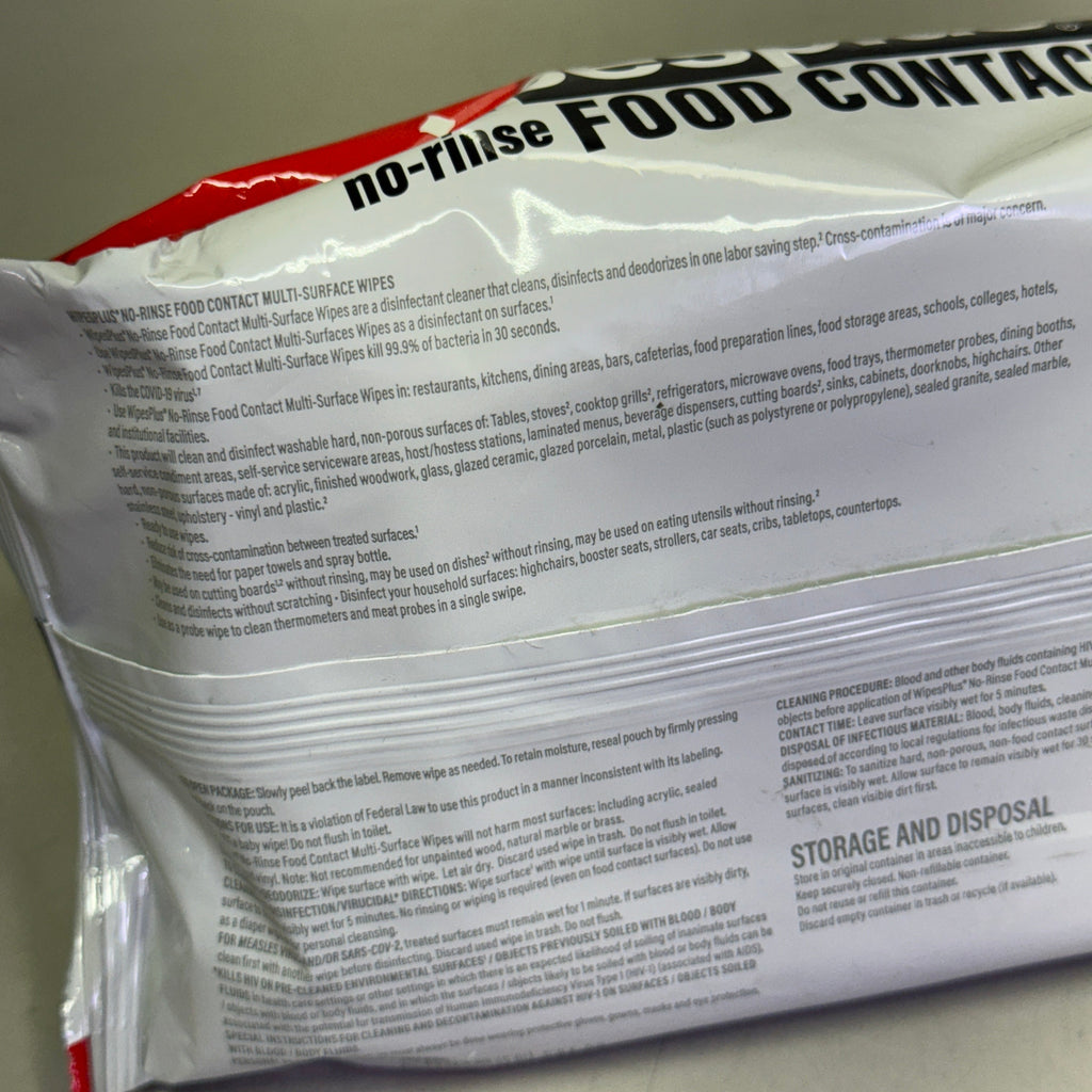 ZA@ WipesPlus No-Rinse Contact Surface Wipes 6 Pack (80 Each, 480 Total) 37608