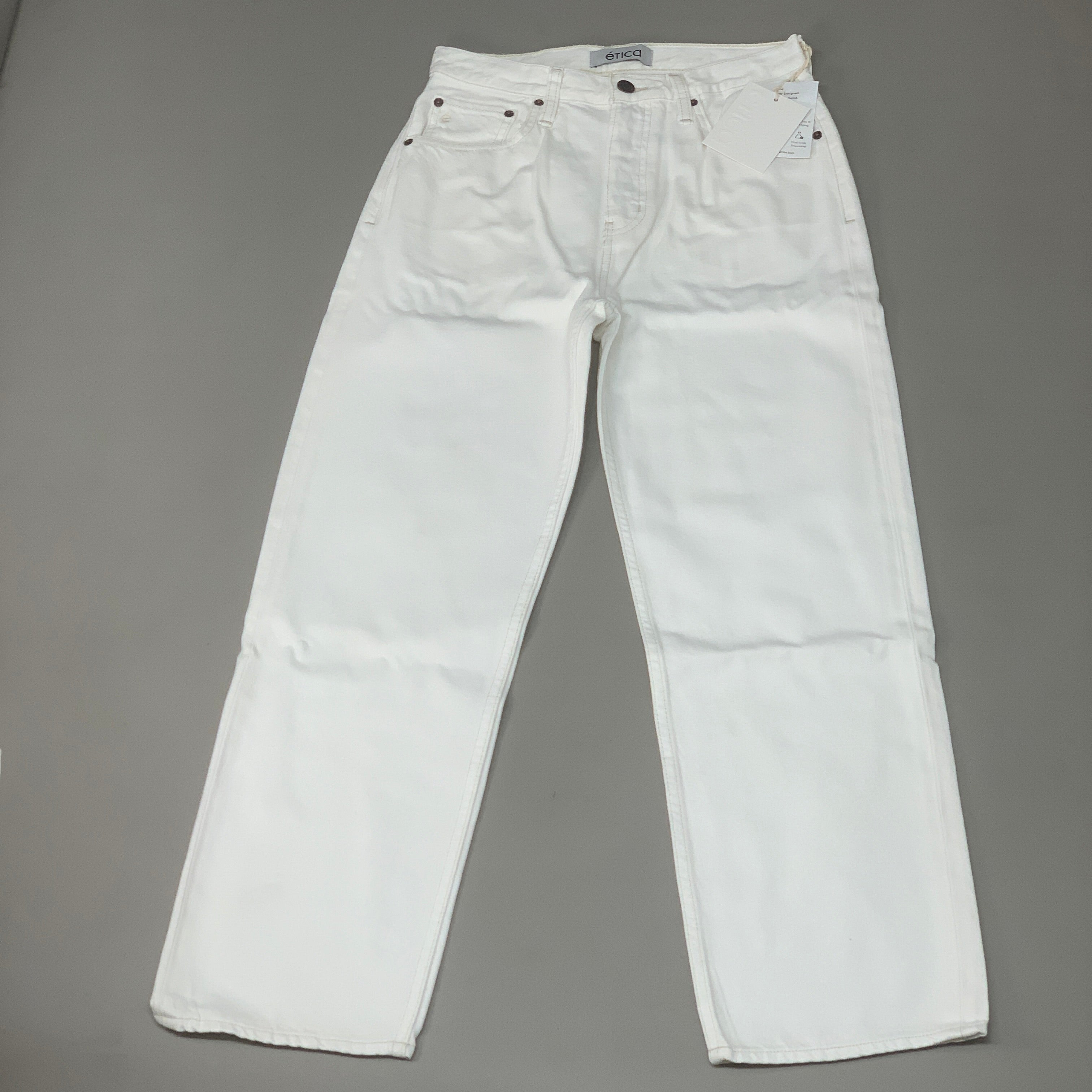 ETICA Tyler High Waist Straight Leg Ankle jeans Vintage White Size 28 EW180114A