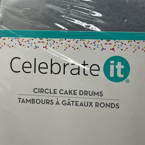 CELEBRATE IT Circle Cake Drums Grease Resistant Bakeware Silver 14in 2 pc 342463