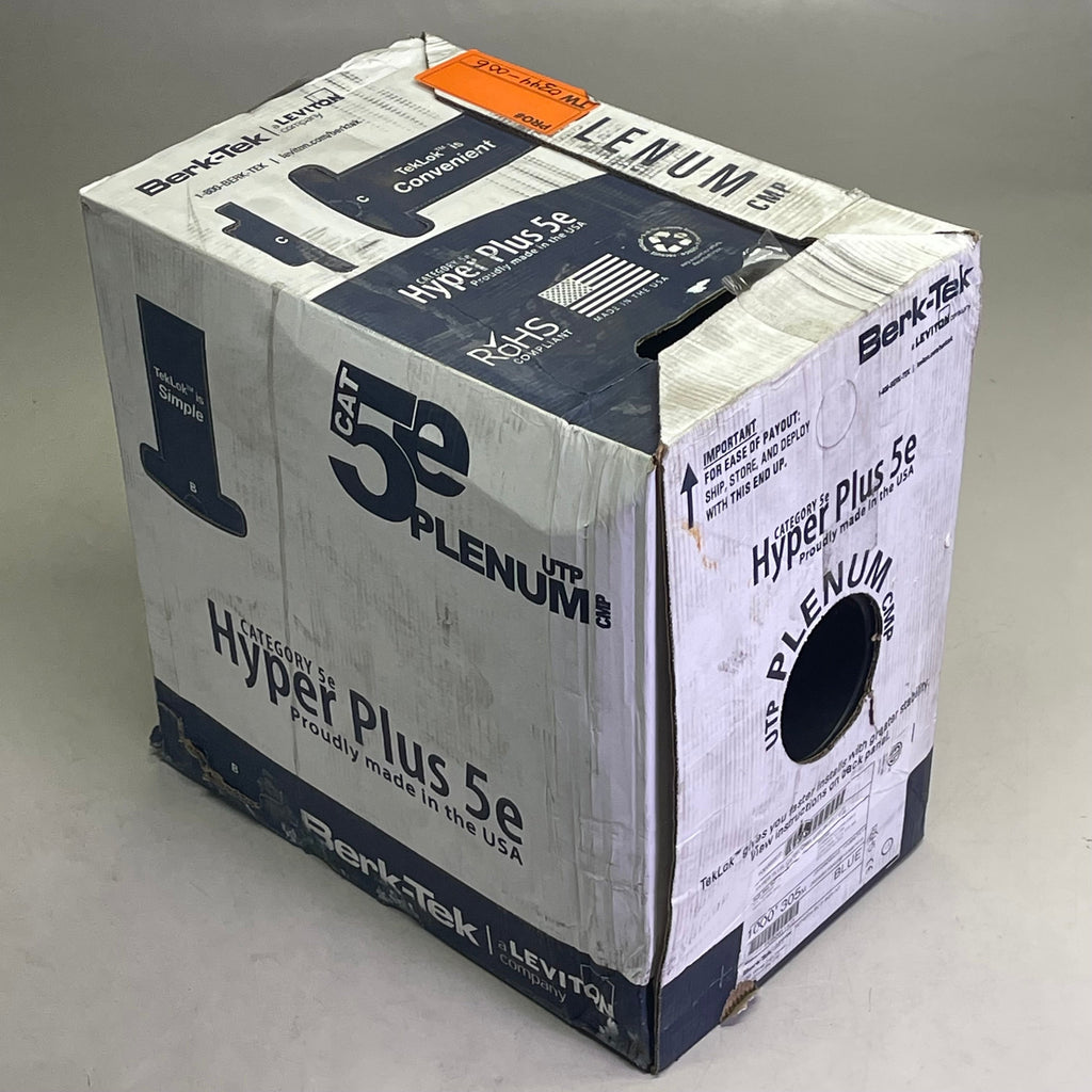 BERK-TEK Hyper Plus 5e Cat 5e UTP Cable 1000' Blue 10032227