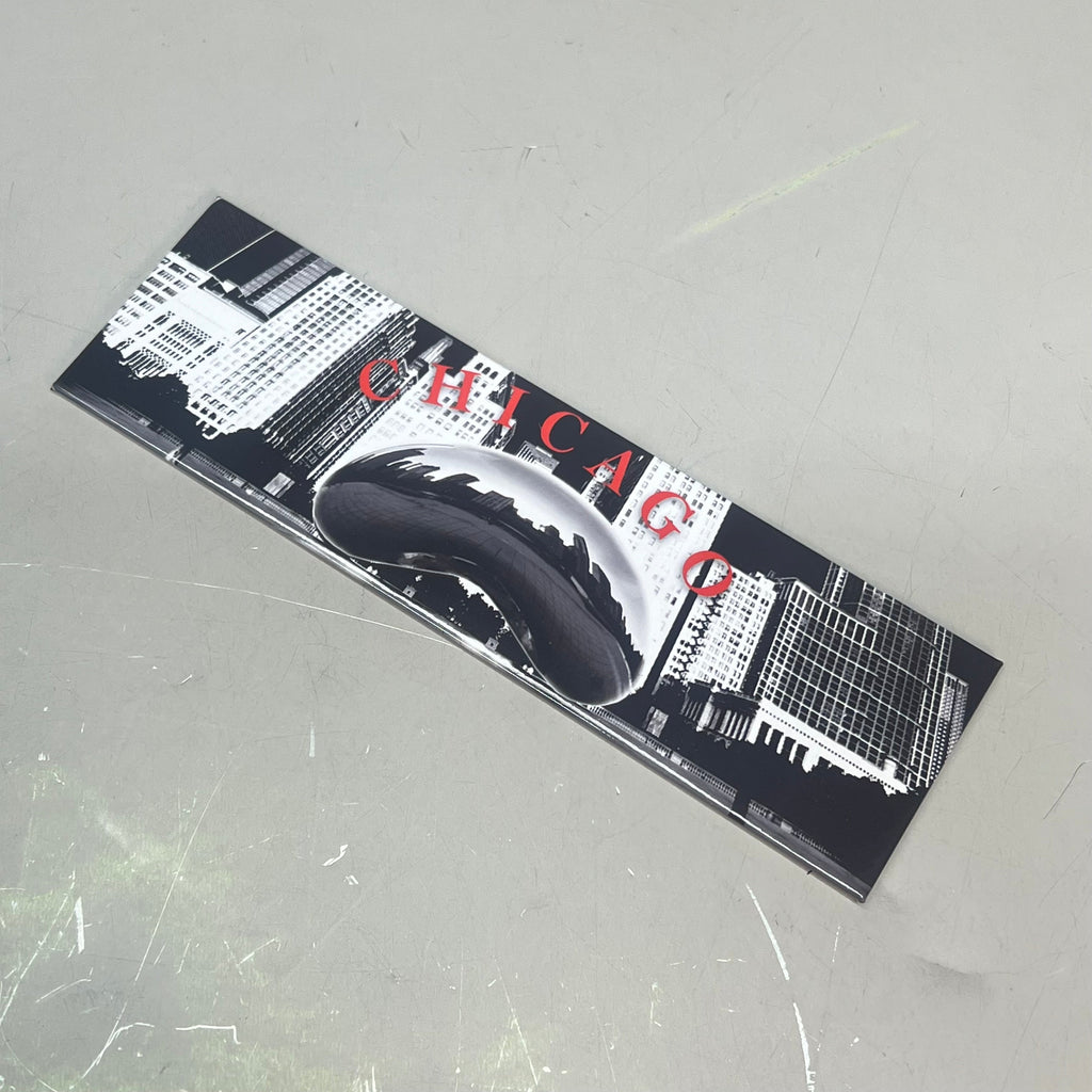 (5 PACK) Chicago Cloud Gate Souvenir Magnet  6"x2" Black & White 2014-00740-6441