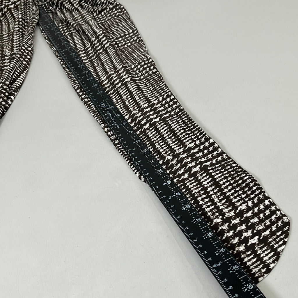 NORMA KAMALI Sleeve Open Back Catsuit Footsie Women's Sz M/38 Chocolate Plaid