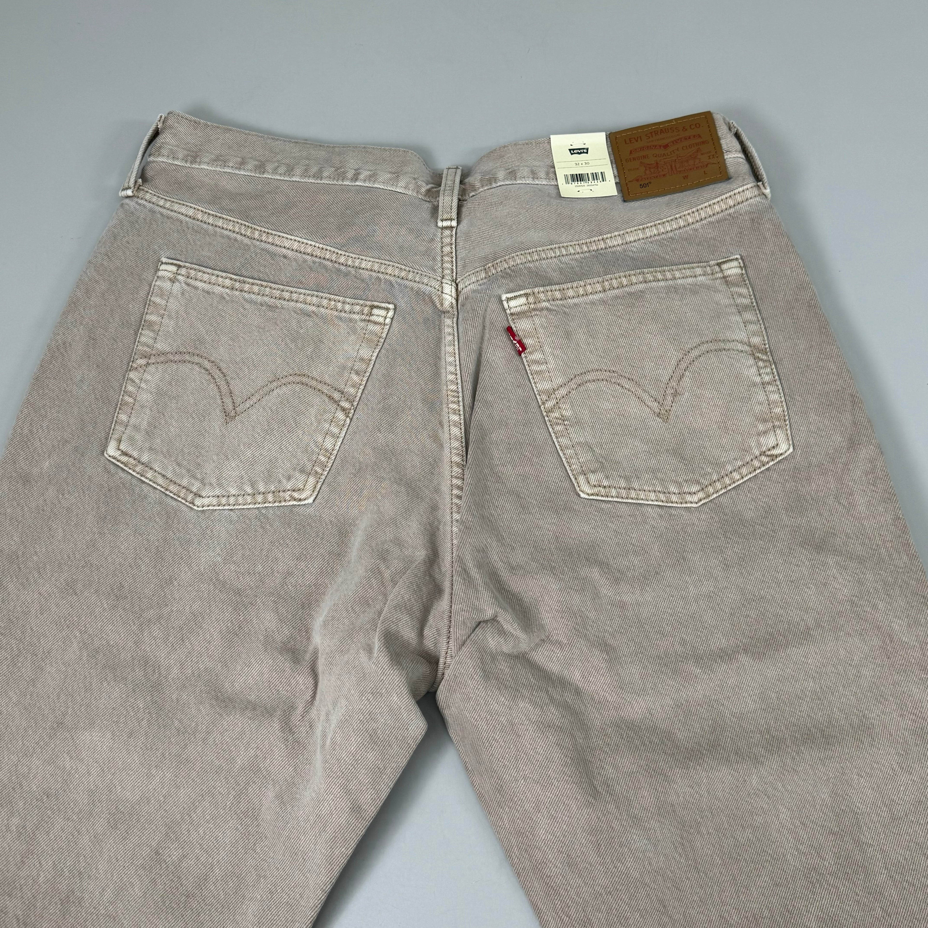 LEVIS 501 Original High Rise Straight Leg Jeans Women's Sz 32x30 Tan 125010525