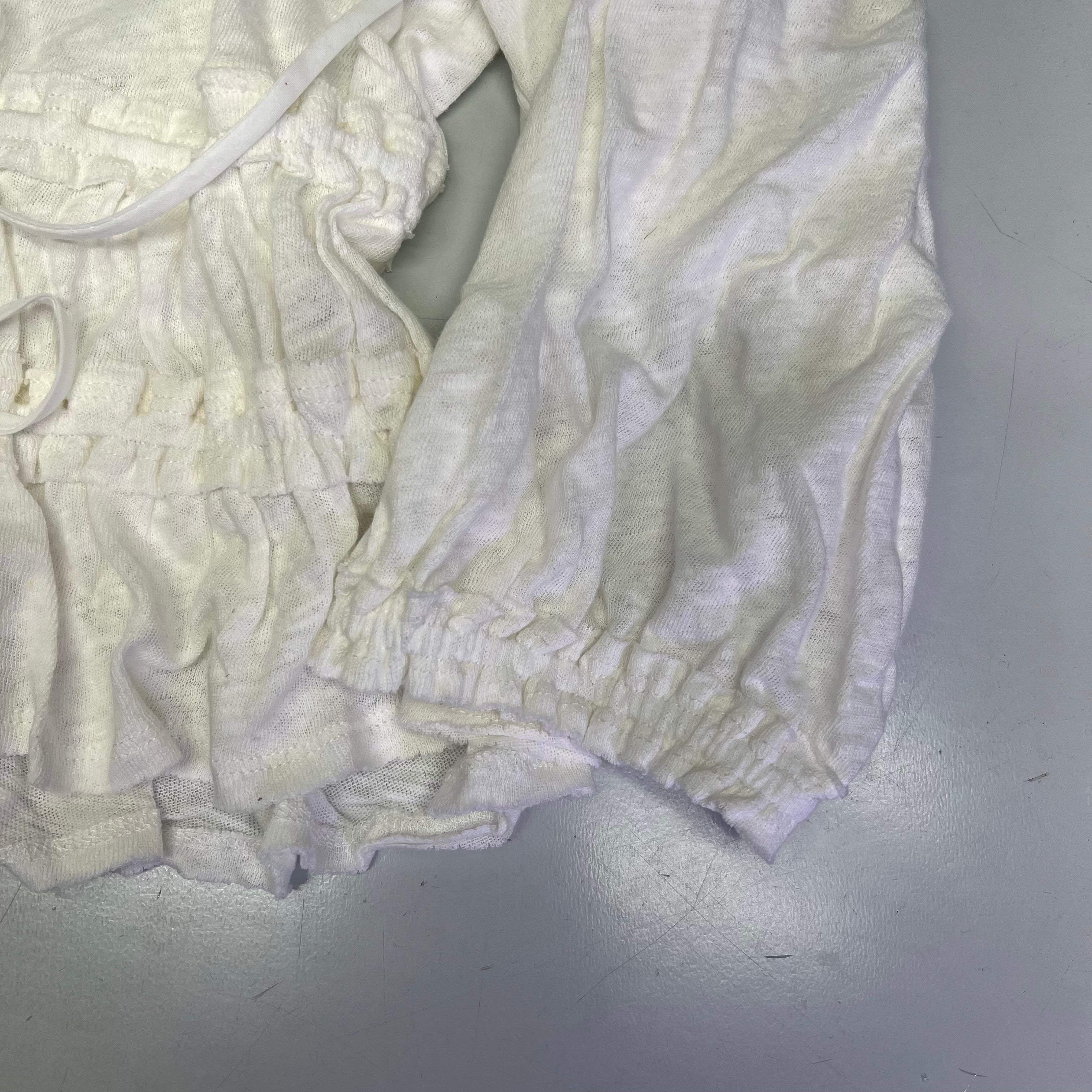 FREE PEOPLE Breezy Beachy Cotton Linen Let's Go Blouse Women's Sz XS Ivory