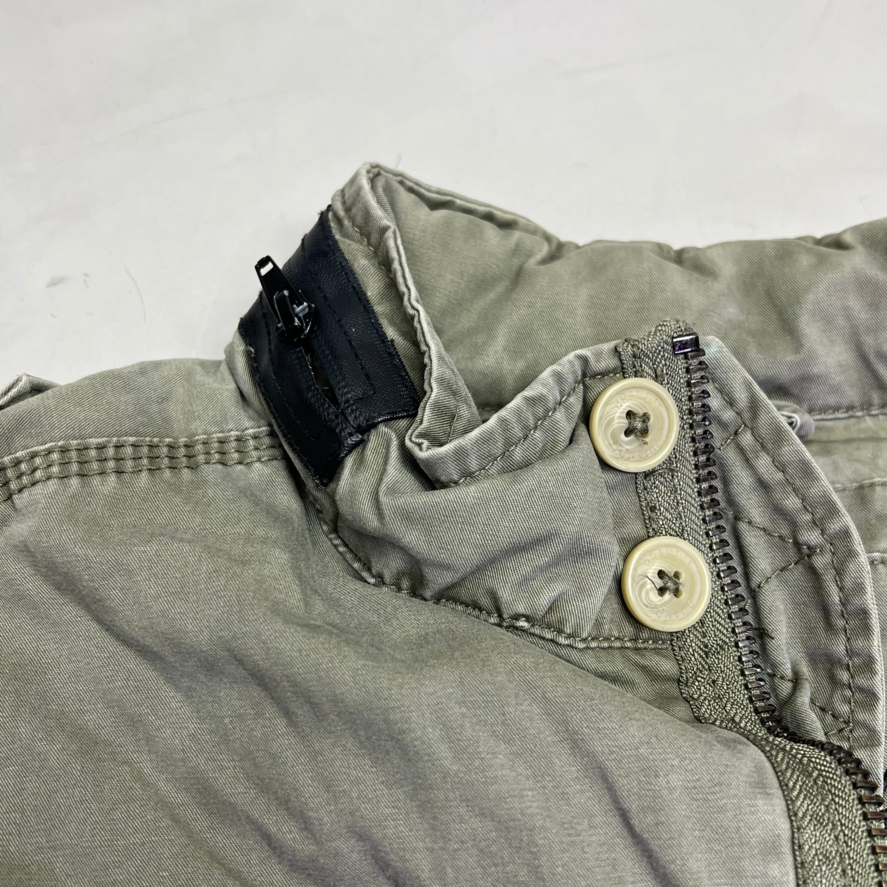 BRANDIT Military Jacket Vintage Cotton Inside & Out Men's Sz M Vintage Green