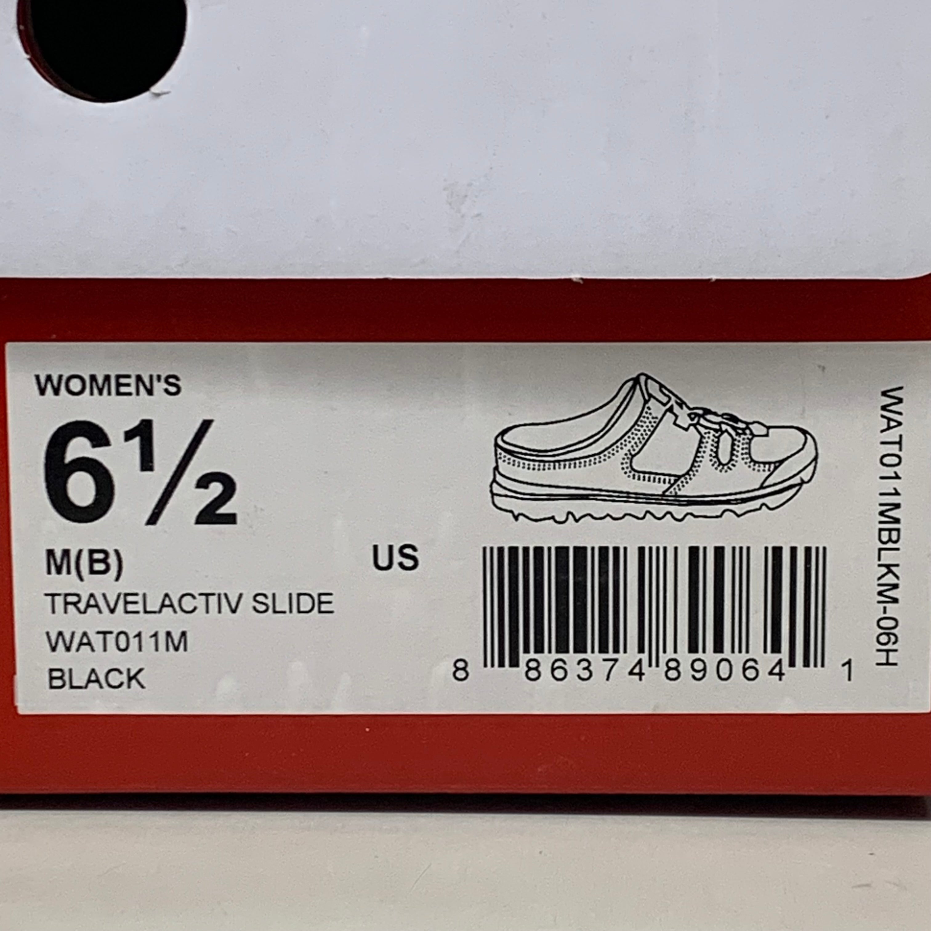PROPET Travelactiv Slide Shoe M(B) Women's SZ 6.5 Black WAT011MBLKM-06H