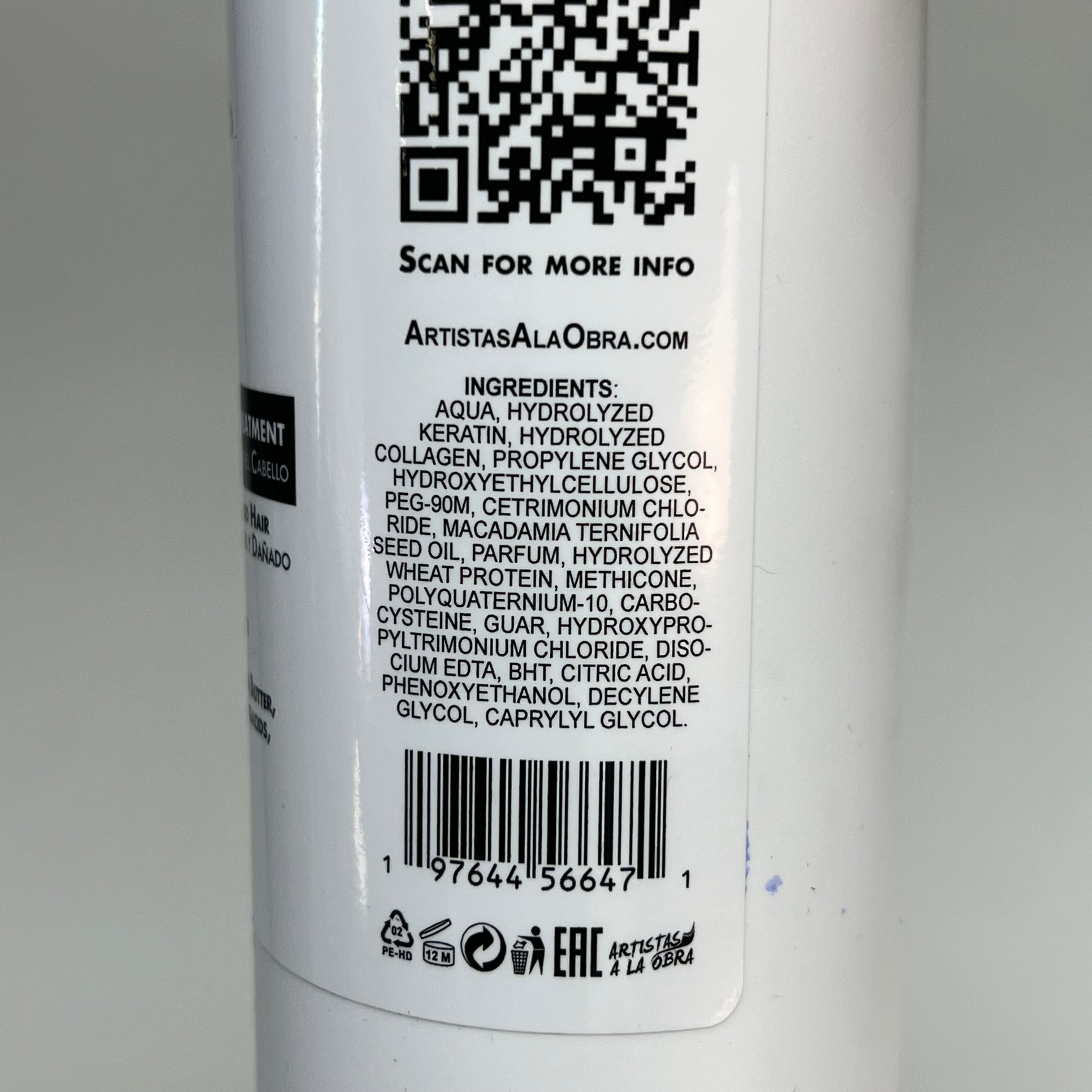 ARTISTAS A LA OBRA MiBond 2 Hair Reconstruction Recovery Treatment 12 Fl Oz