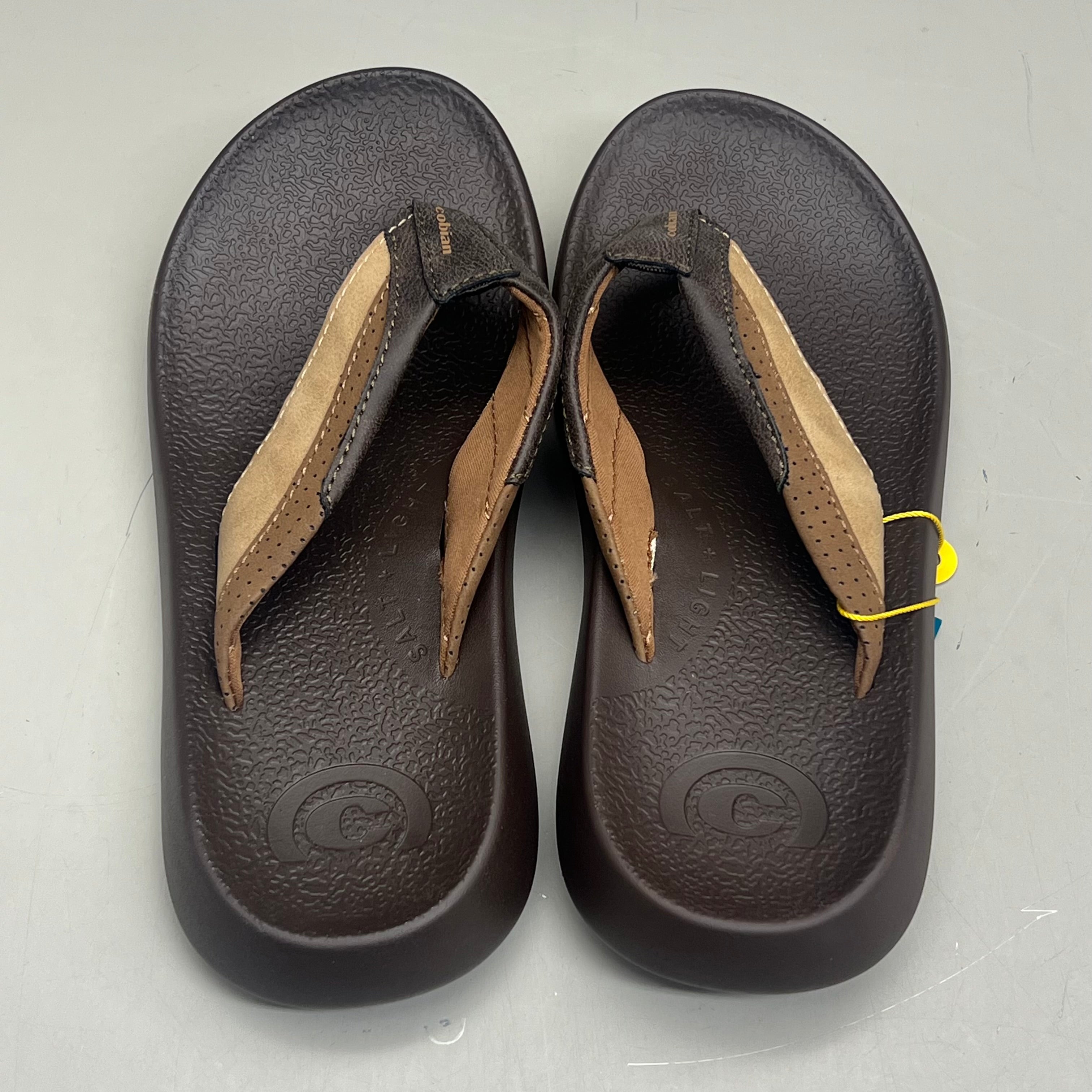 COBIAN Compass Synthetic Leather Strap Sandals Men's Sz 11, EU 44 Chocolate COM25-201-11