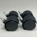 (4 Pack) Swivel Black Plastic Rolling Castor Wheels 3" Overall Length Black