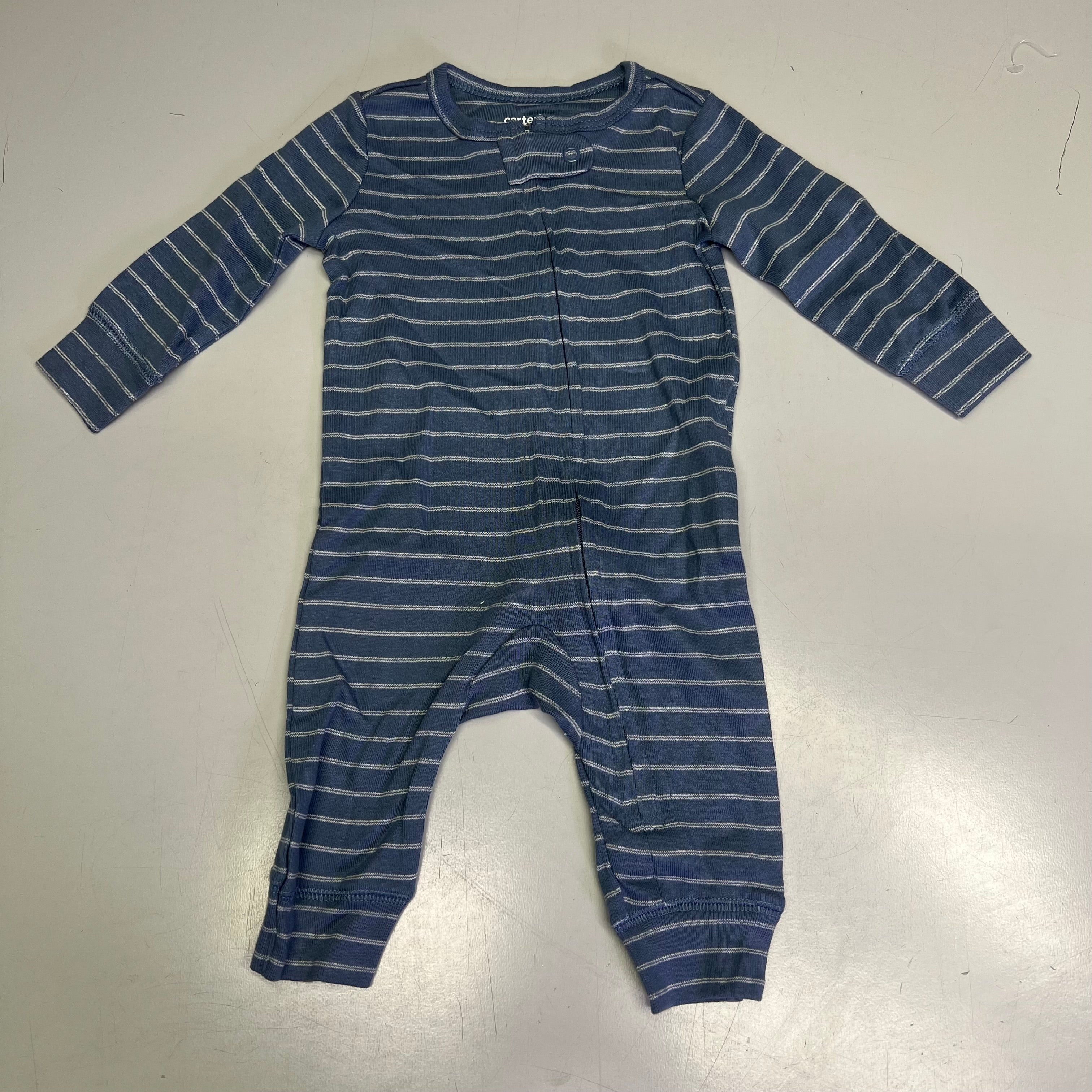 CARTERS (SET OF 2) Soft Farmhouse Pattern Body Suit Baby Boy Newborn Blue/White