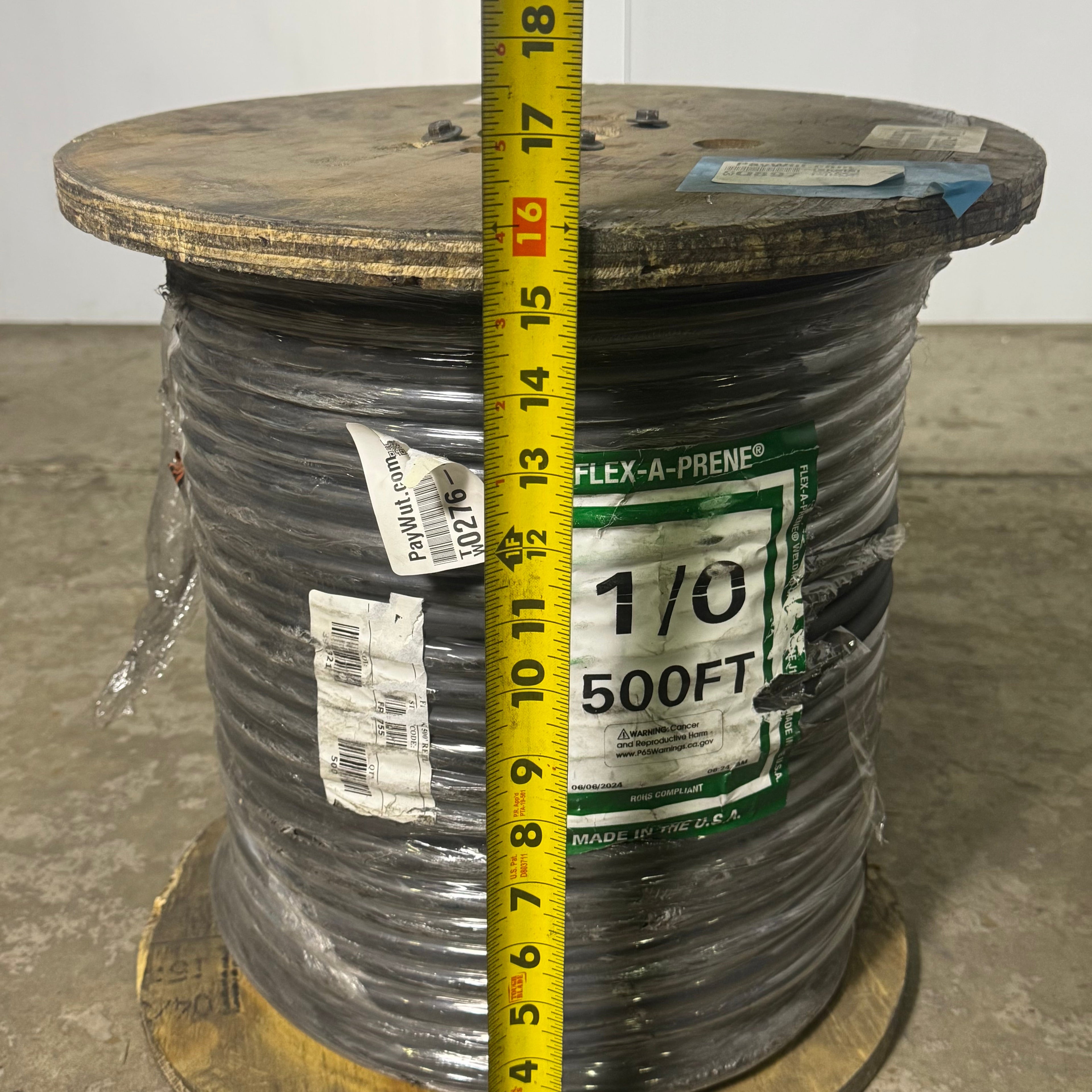 FLEX-A-PRENE Highly Durable Welding Cable 1/0 Versatile 600V 500ft Black 1/0-500