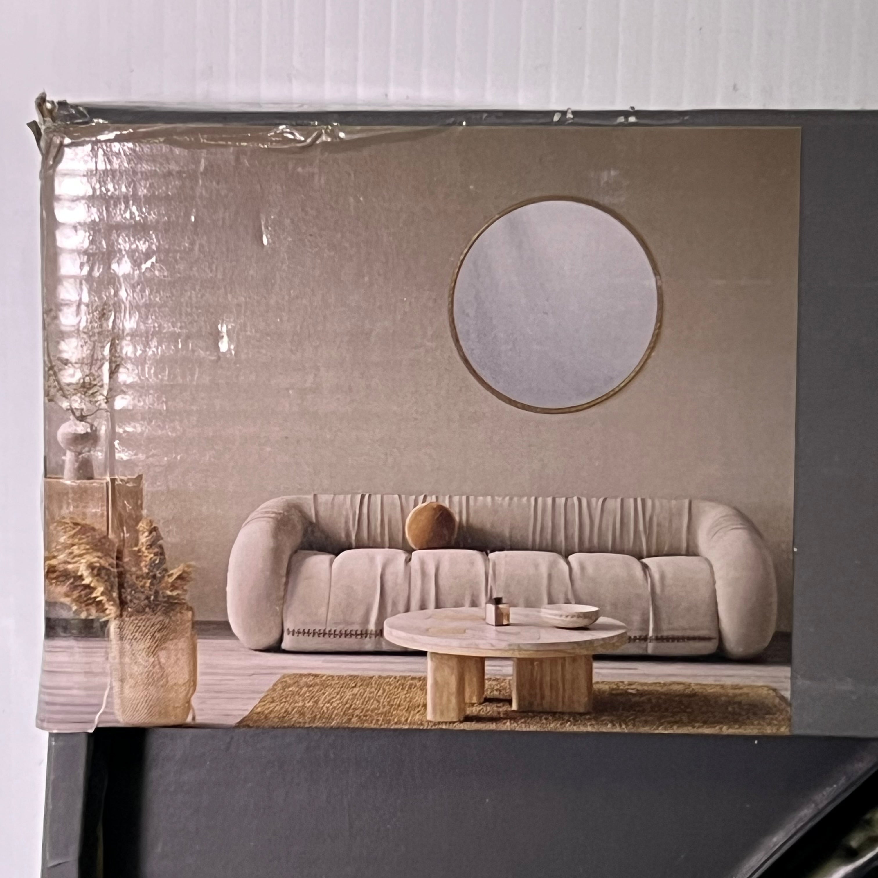 ATELIER Round Luxury Decorative Mirror Sz 31.5" x 31.5", Black (Distressed Box)