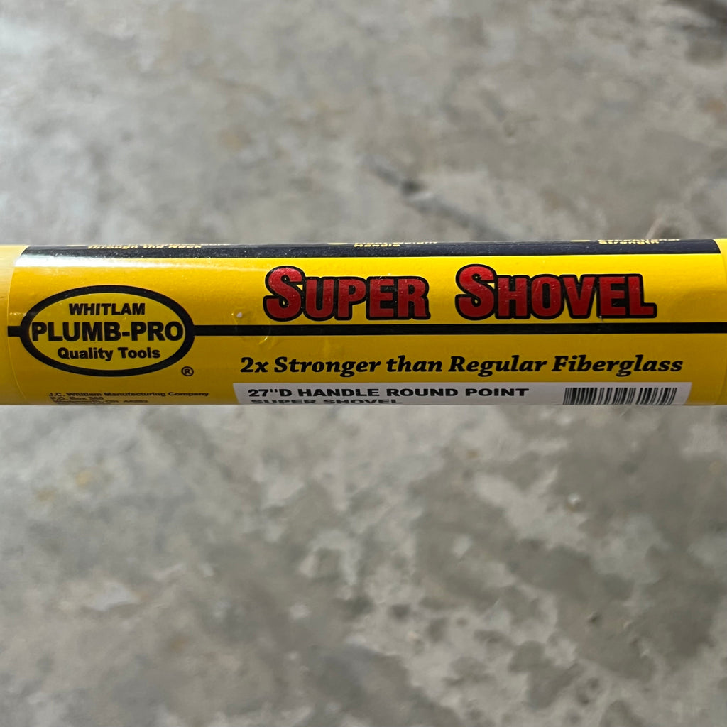 PLUMB-PRO Handle Round Point Super Shovel 27" D, Yellow & Black 326
