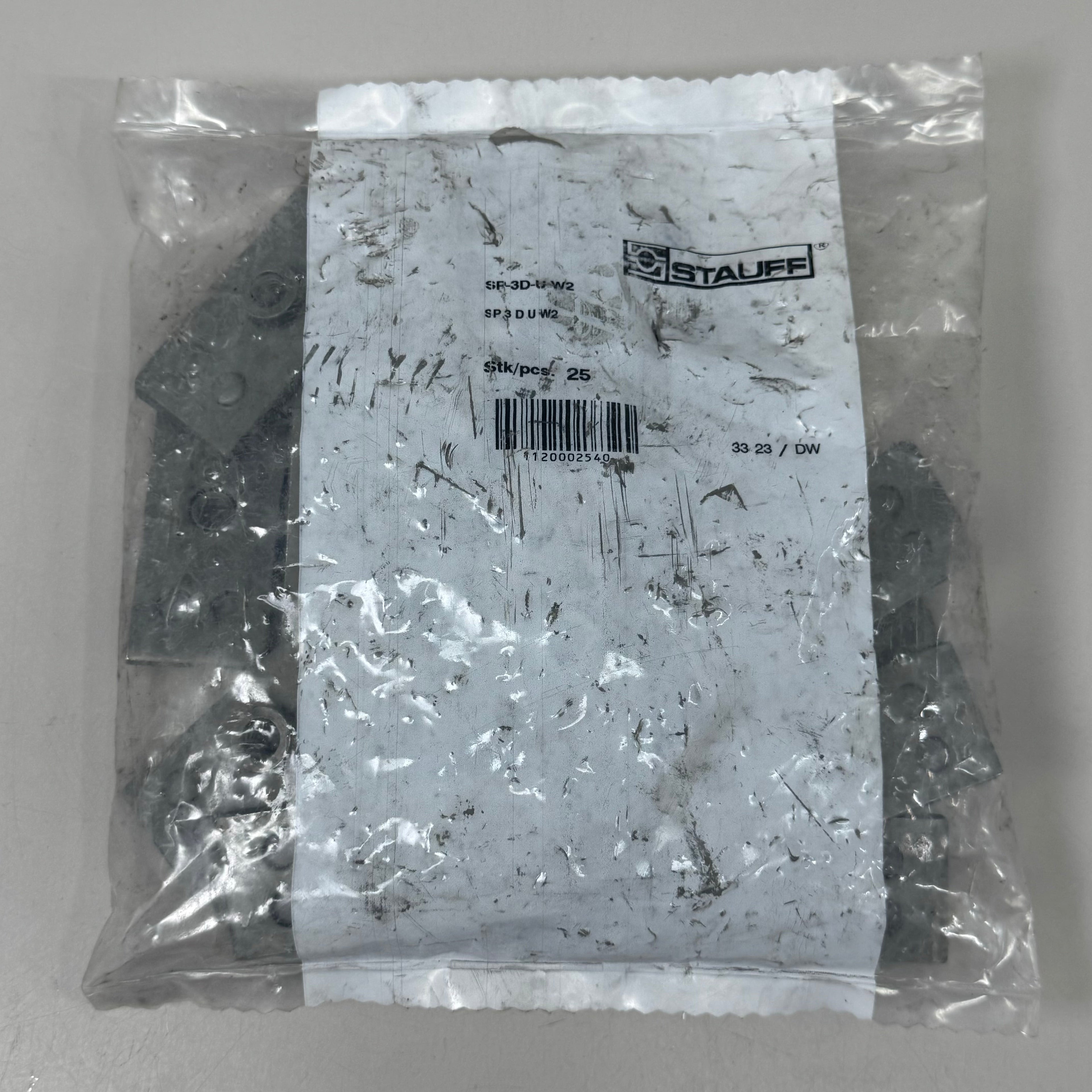 STAUFF (25 PACK) Single Welded Plate Twin Series 3D Carbon Steel Grey SP-3D-U-W2