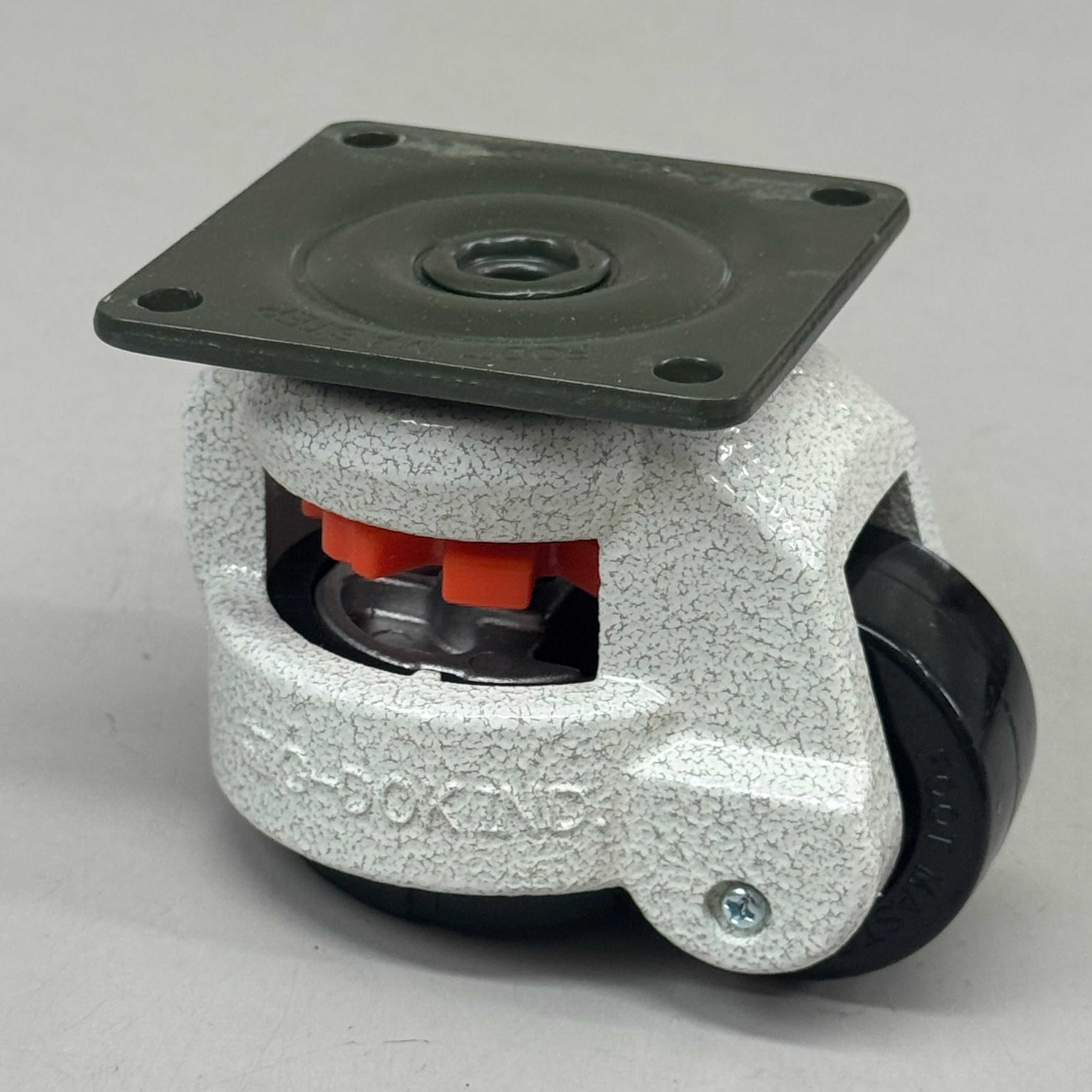 FOOT MASTER (4 Wheels) Plate Caster Mounting Swivel Wheel Set 3 1/4" Mounting HT, 2" Wheel Dia Marble/ Green